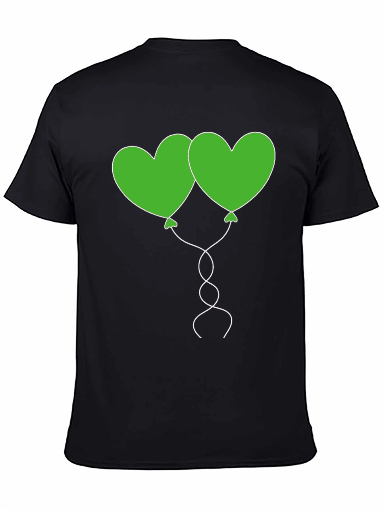 Heart Balloon Graphic Tee - Black Casual Shirt