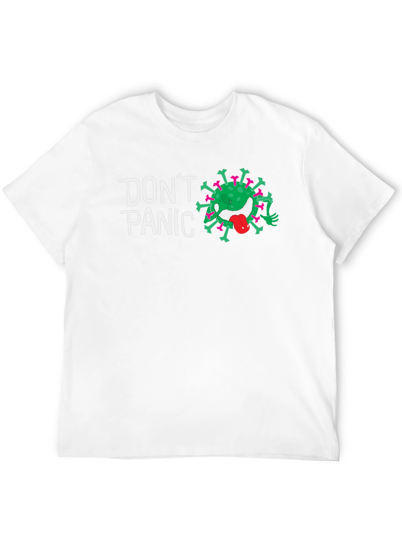 Dont Panic Funny Virus Graphic Tee - Black