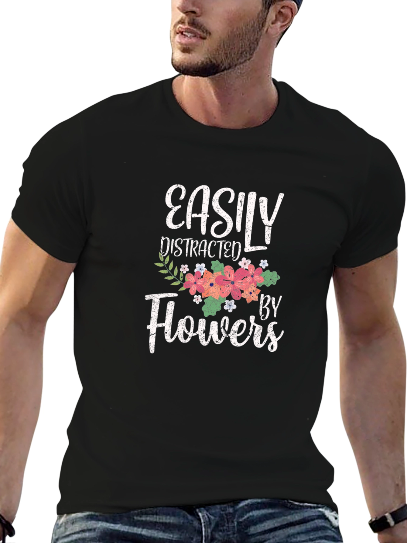 Easily Distracted By Flowers Graphic Tee