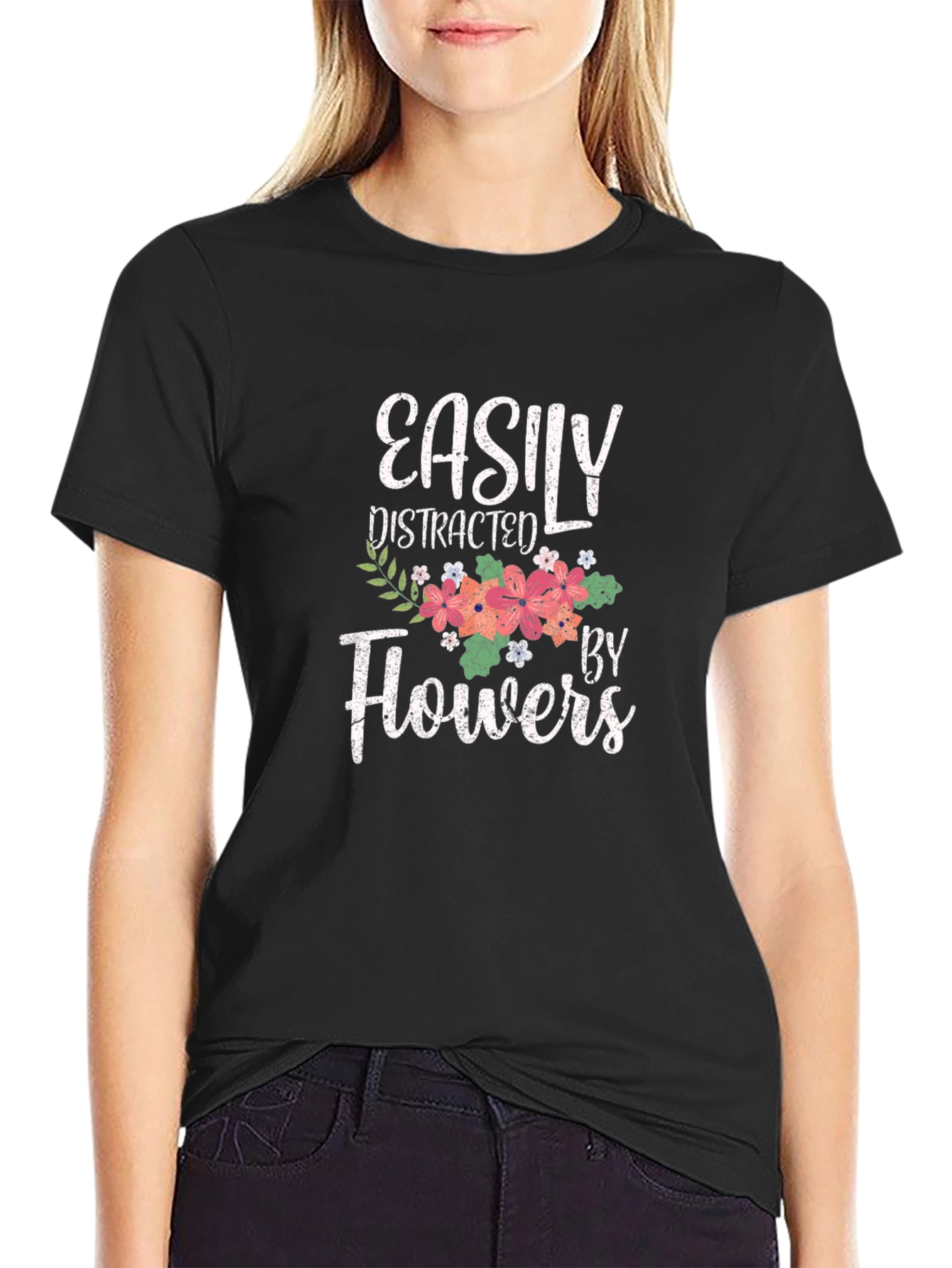 Easily Distracted By Flowers Graphic Tee