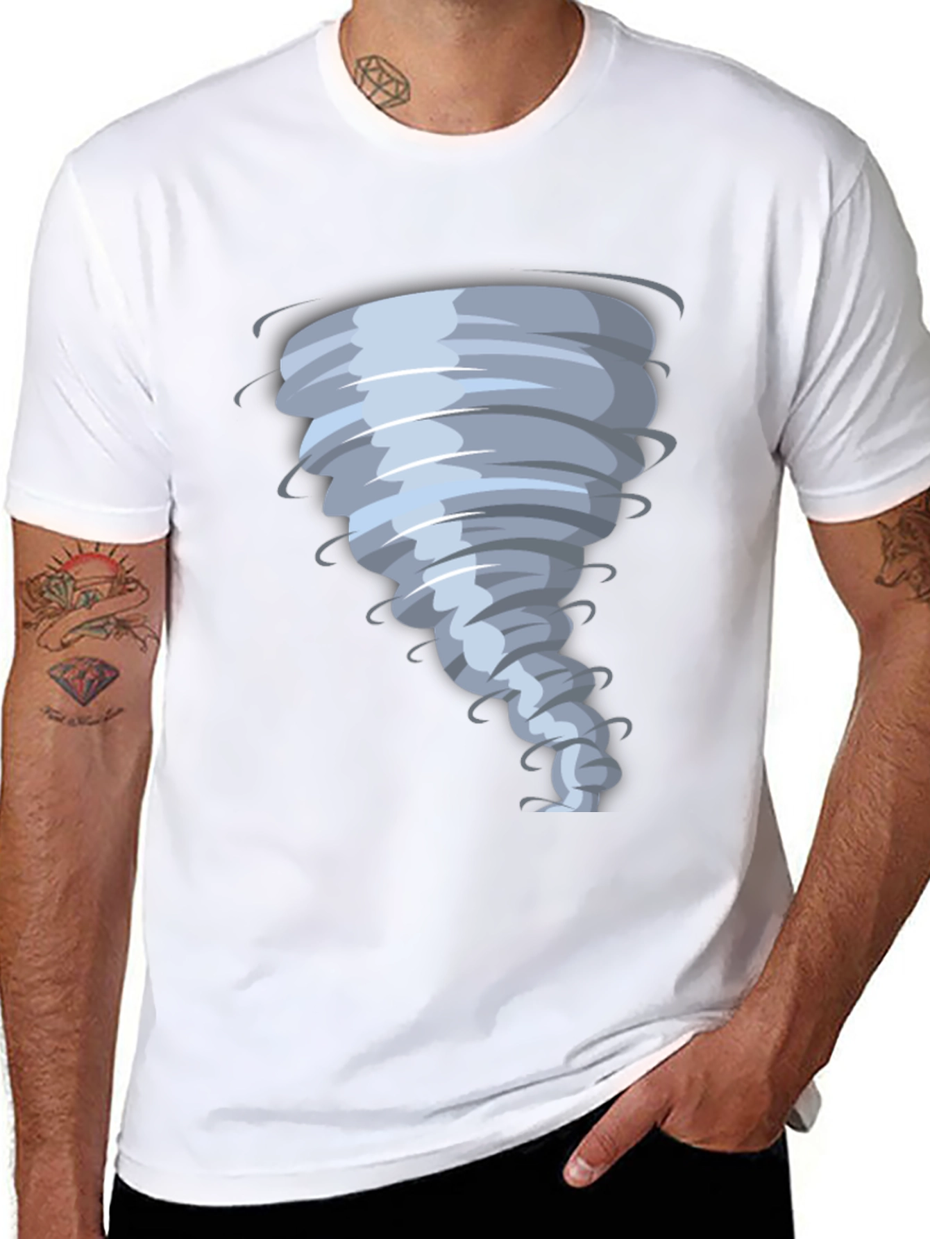 Tornado Graphic Print Black T-Shirt