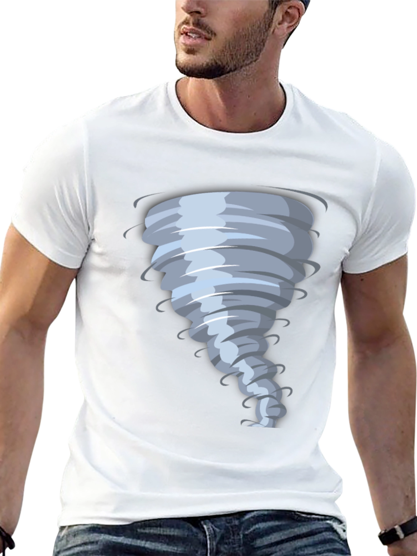 Tornado Graphic Print Black T-Shirt
