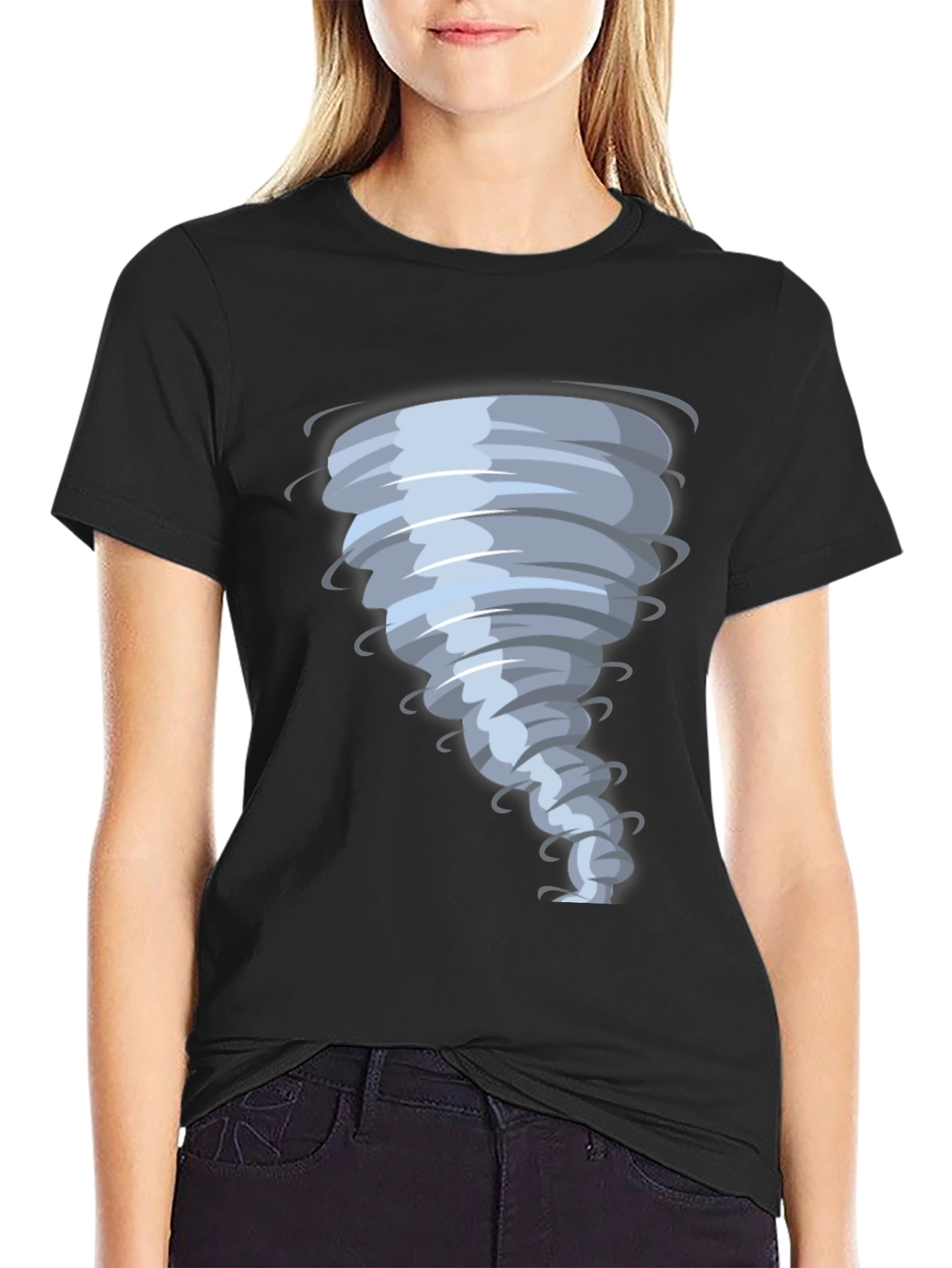 Tornado Graphic Print Black T-Shirt
