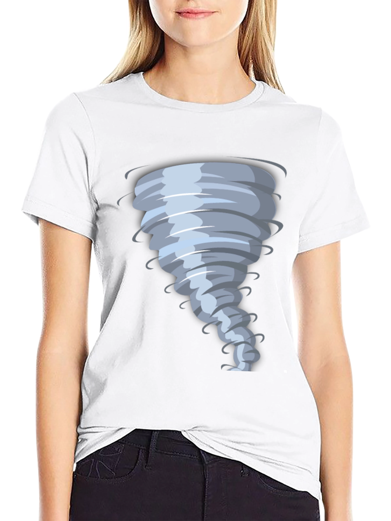 Tornado Graphic Print Black T-Shirt