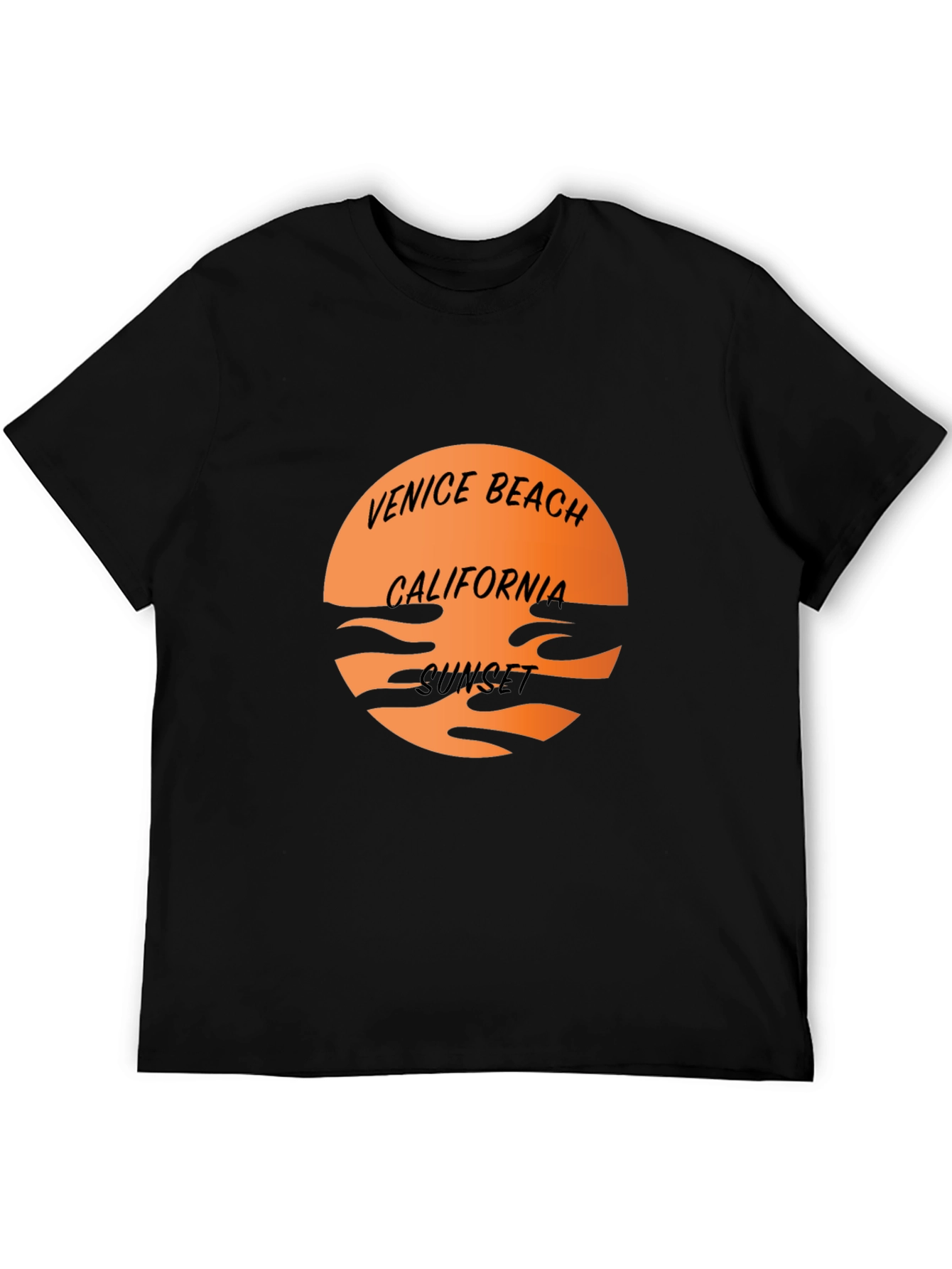 Venice Beach California Sunset Black T-Shirt