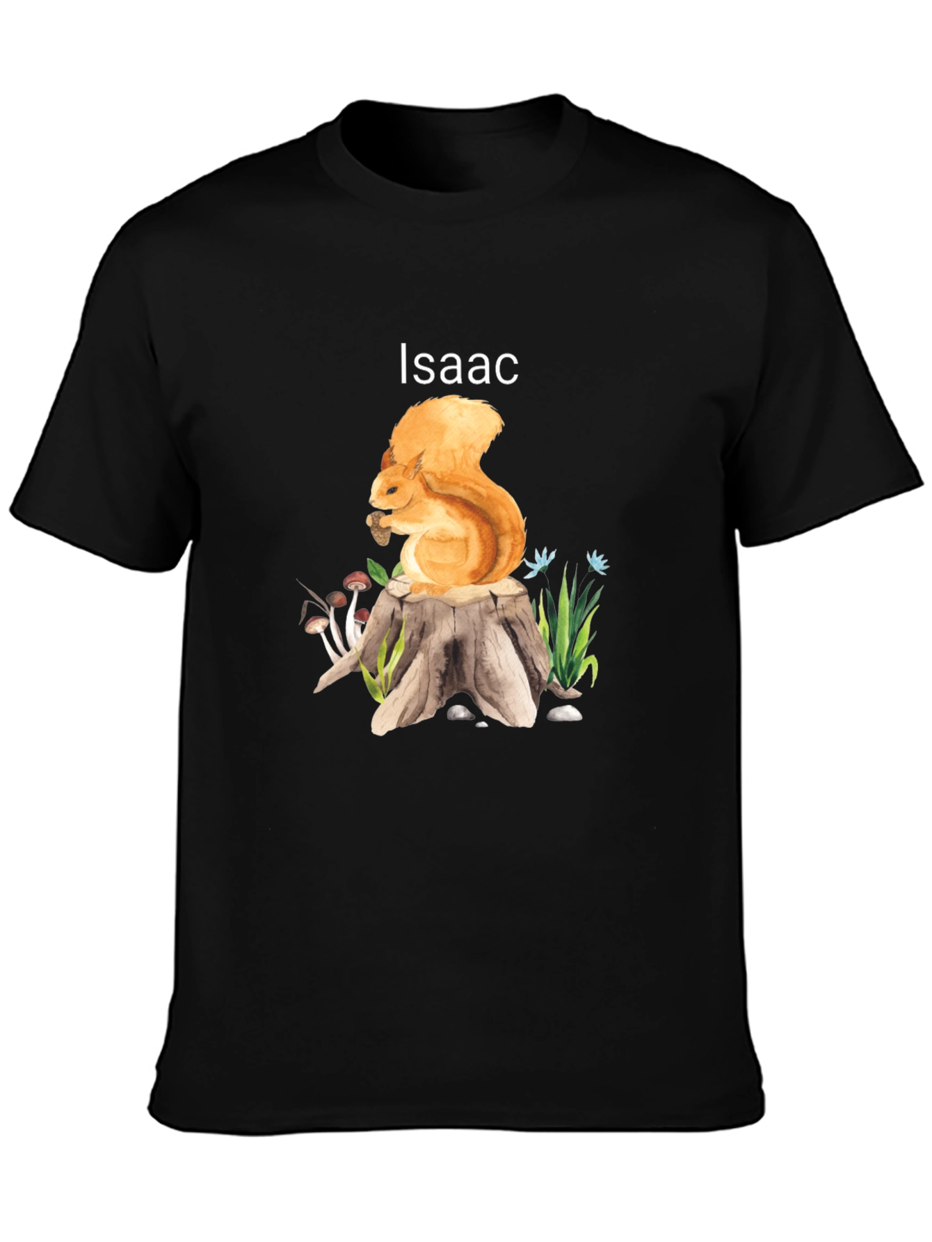 Squirrel on Stump T-Shirt - Personalized Name Tee