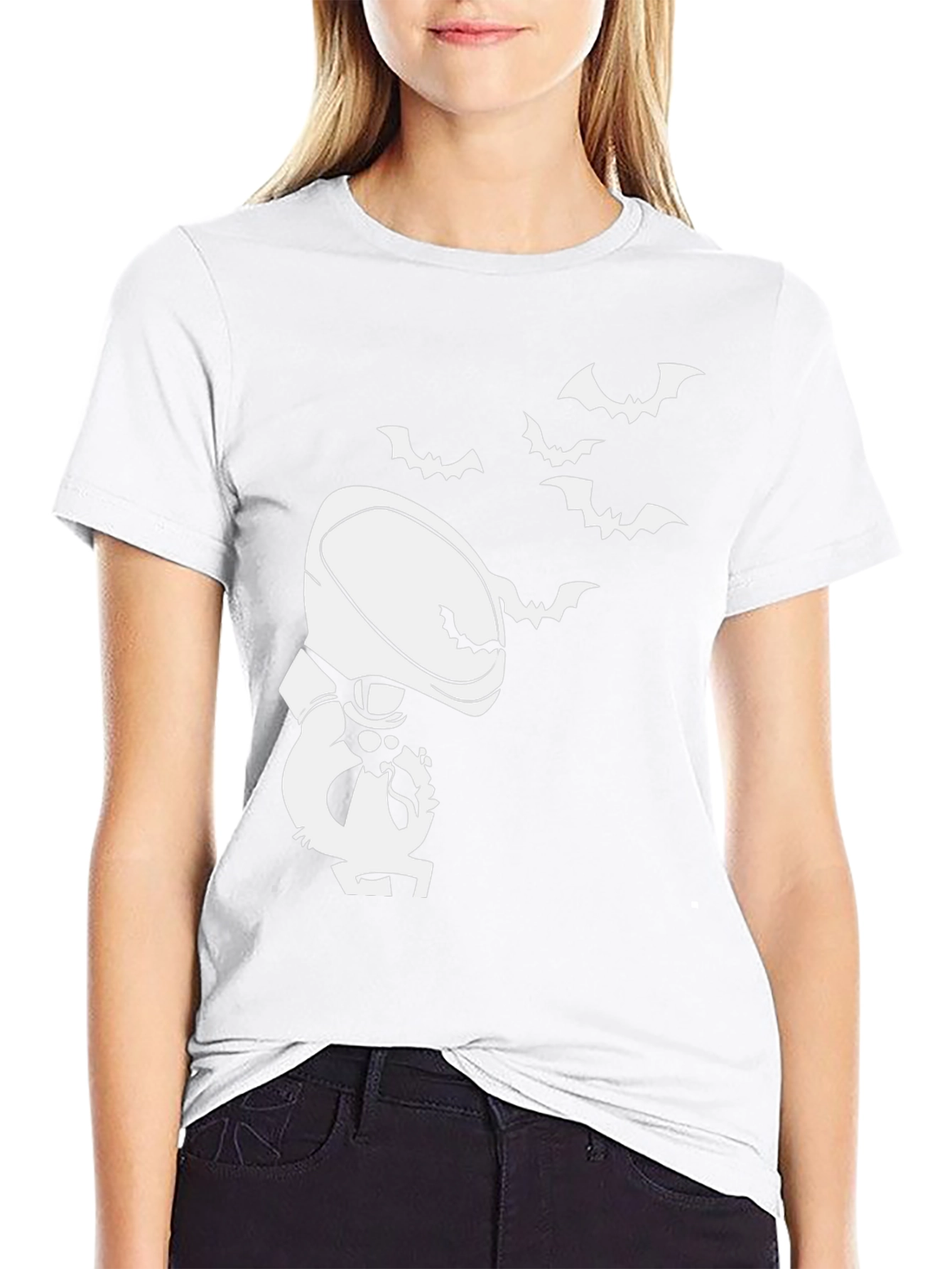 Halloween Cartoon Grim Reaper Bat T-Shirt