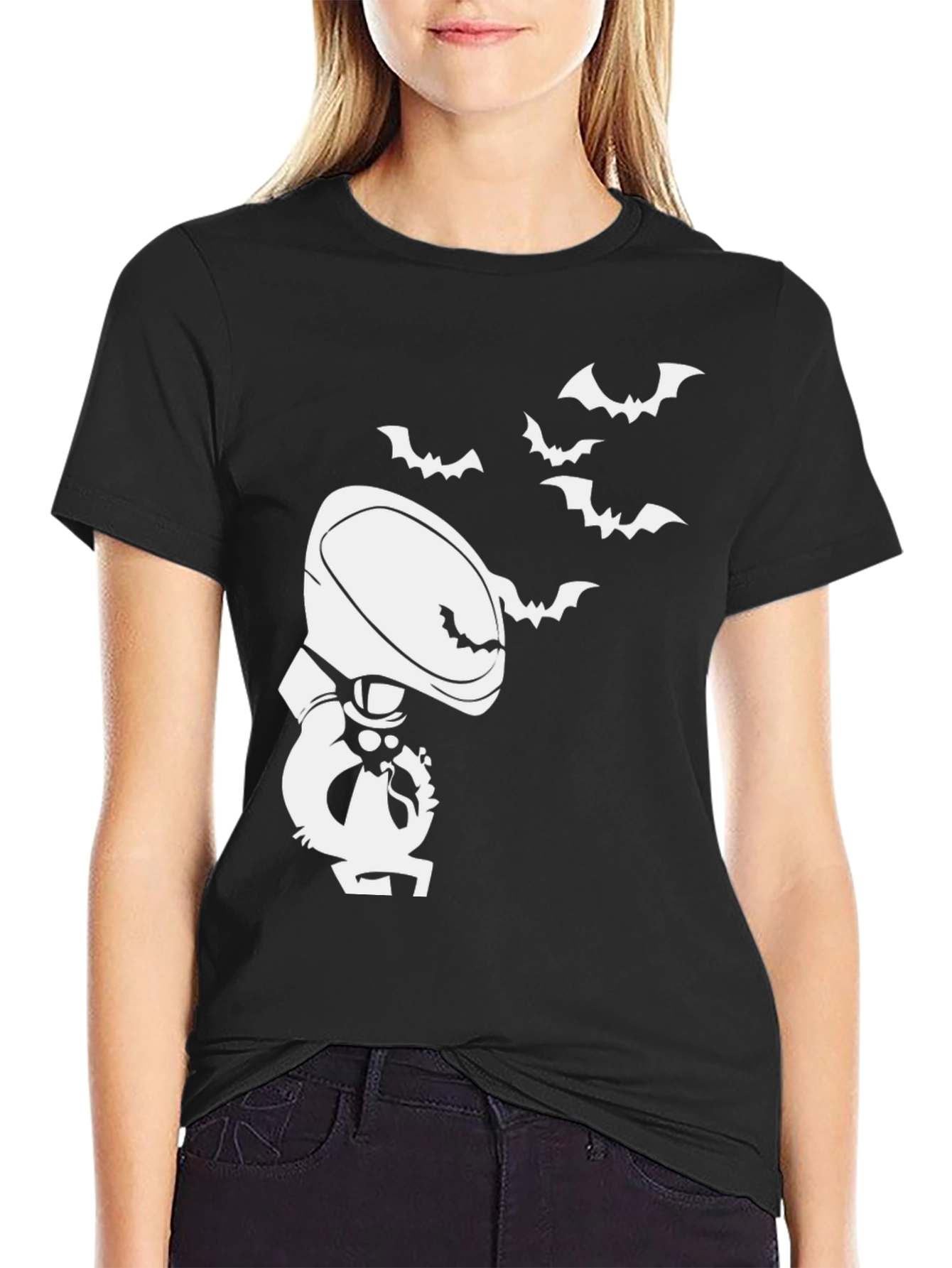 Halloween Cartoon Grim Reaper Bat T-Shirt