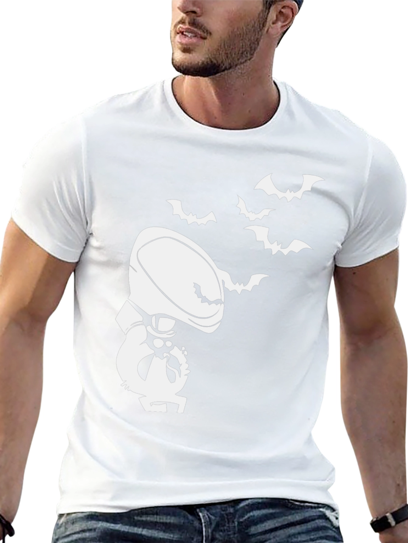 Halloween Cartoon Grim Reaper Bat T-Shirt