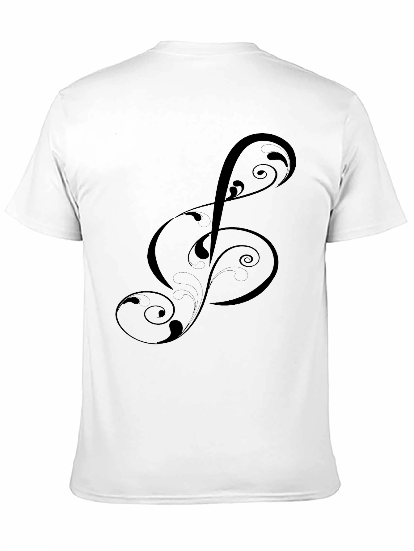Elegant Treble Clef Graphic Black T-Shirt