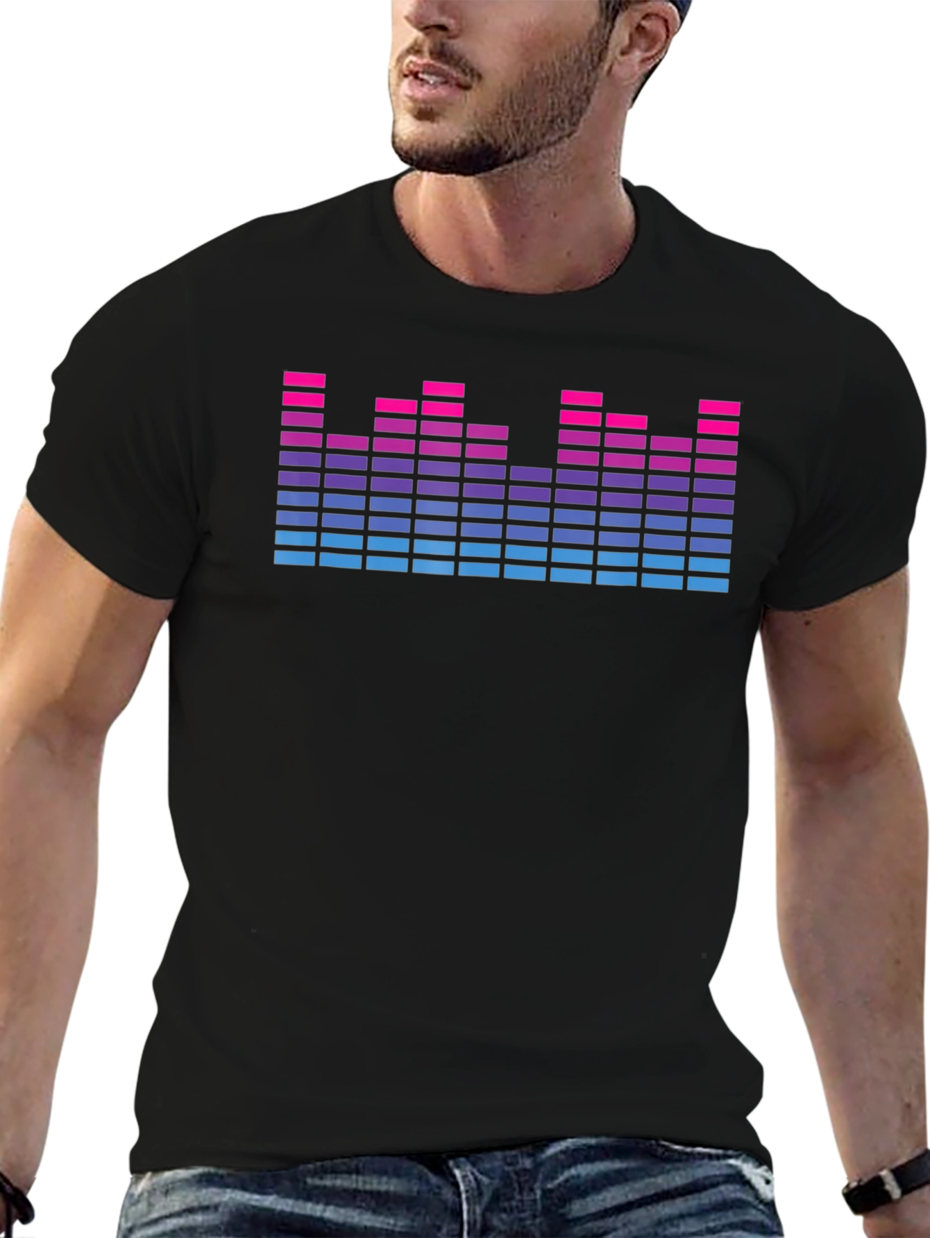 Retro Equalizer Graphic Print T-Shirt