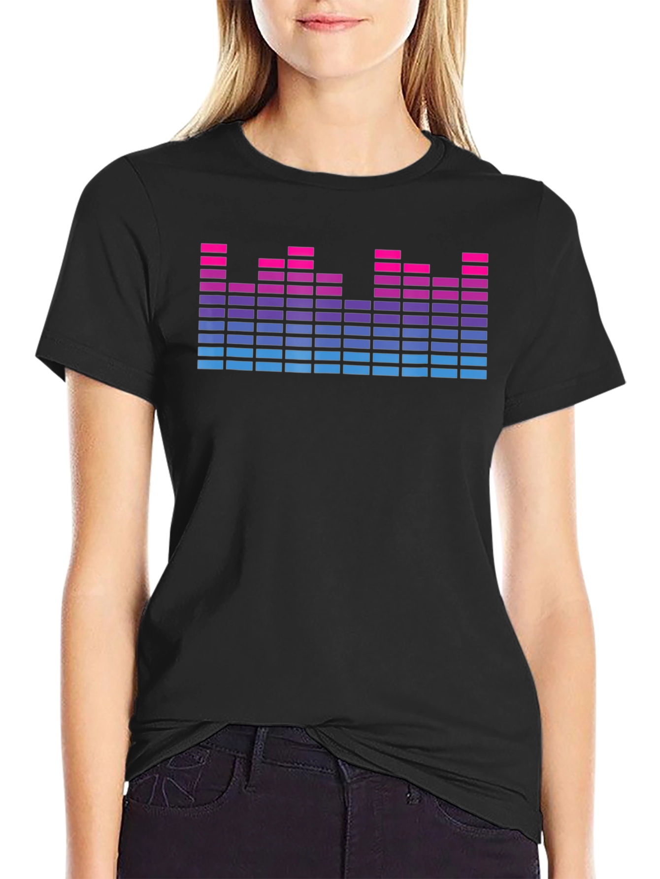 Retro Equalizer Graphic Print T-Shirt