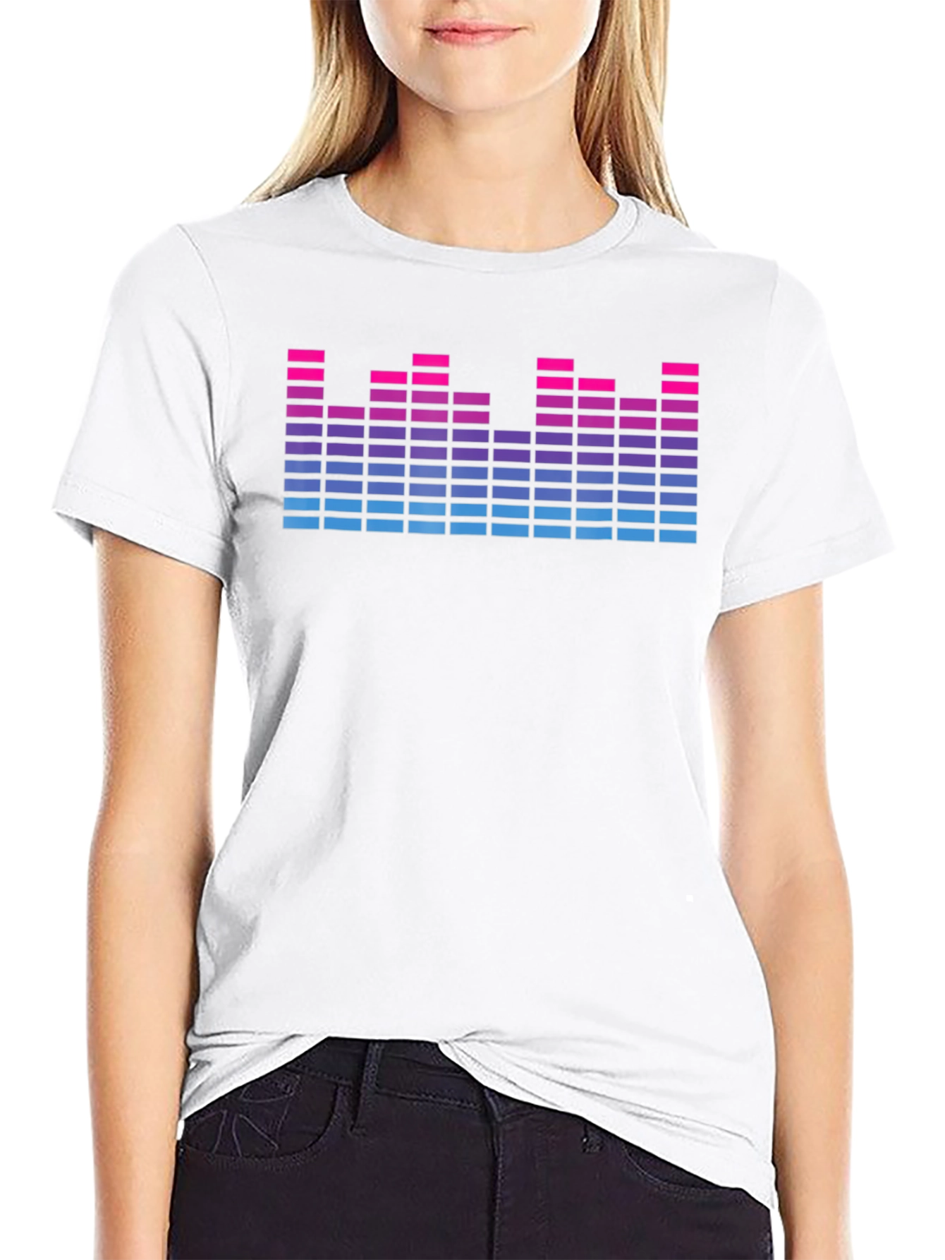 Retro Equalizer Graphic Print T-Shirt