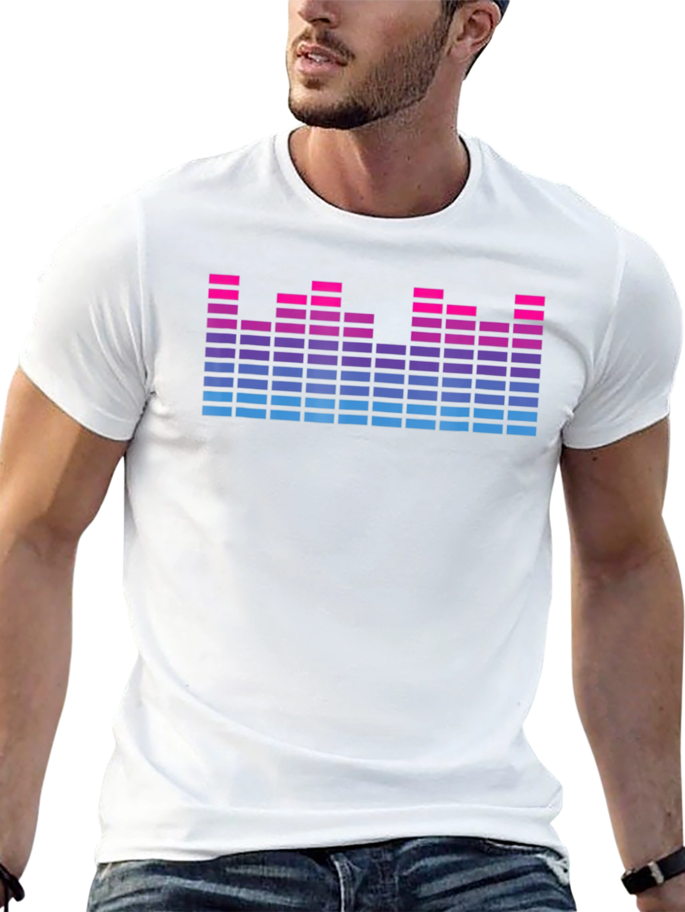 Retro Equalizer Graphic Print T-Shirt