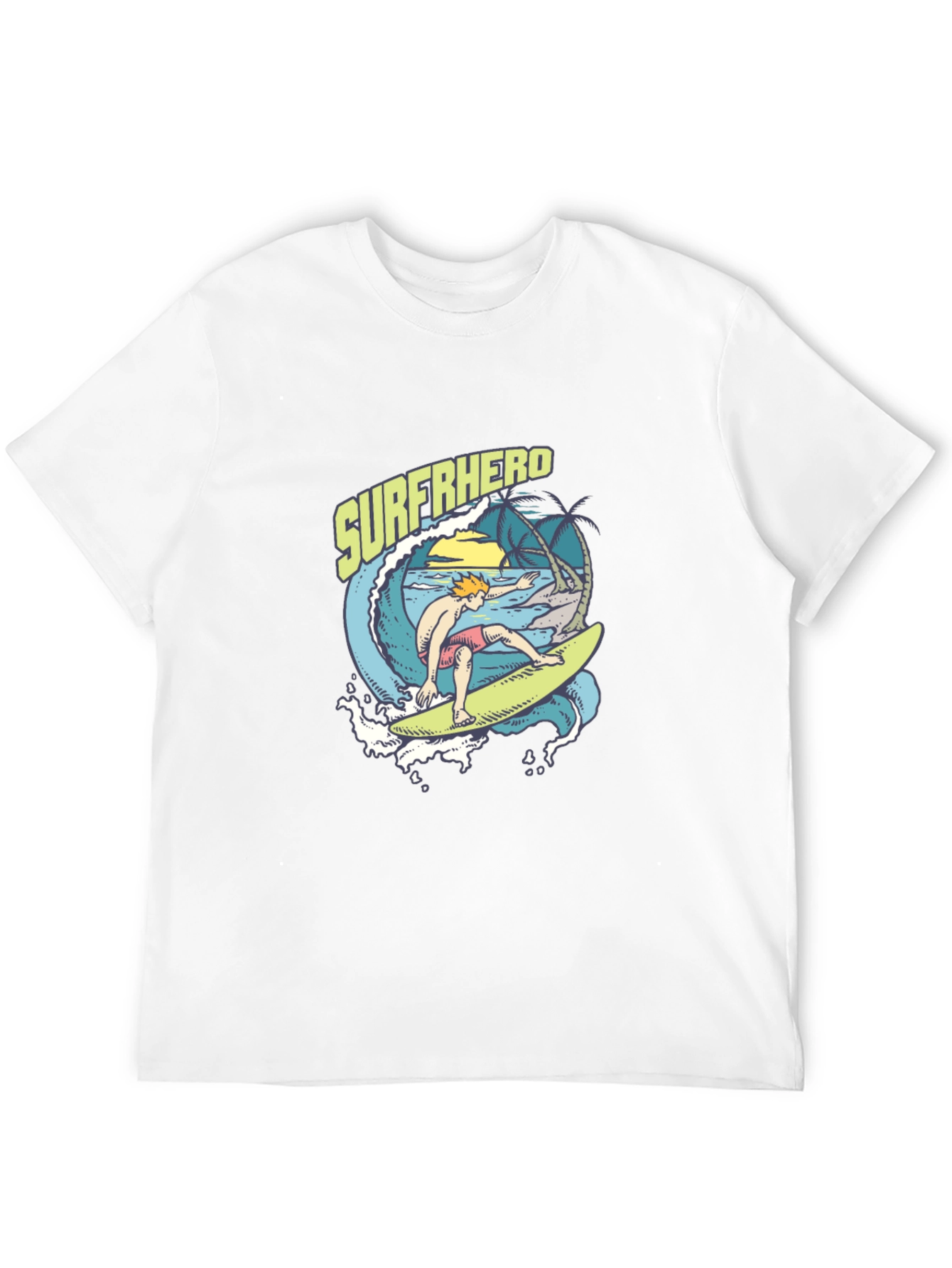 Surferhero Black Graphic Tee - Summer Vibes