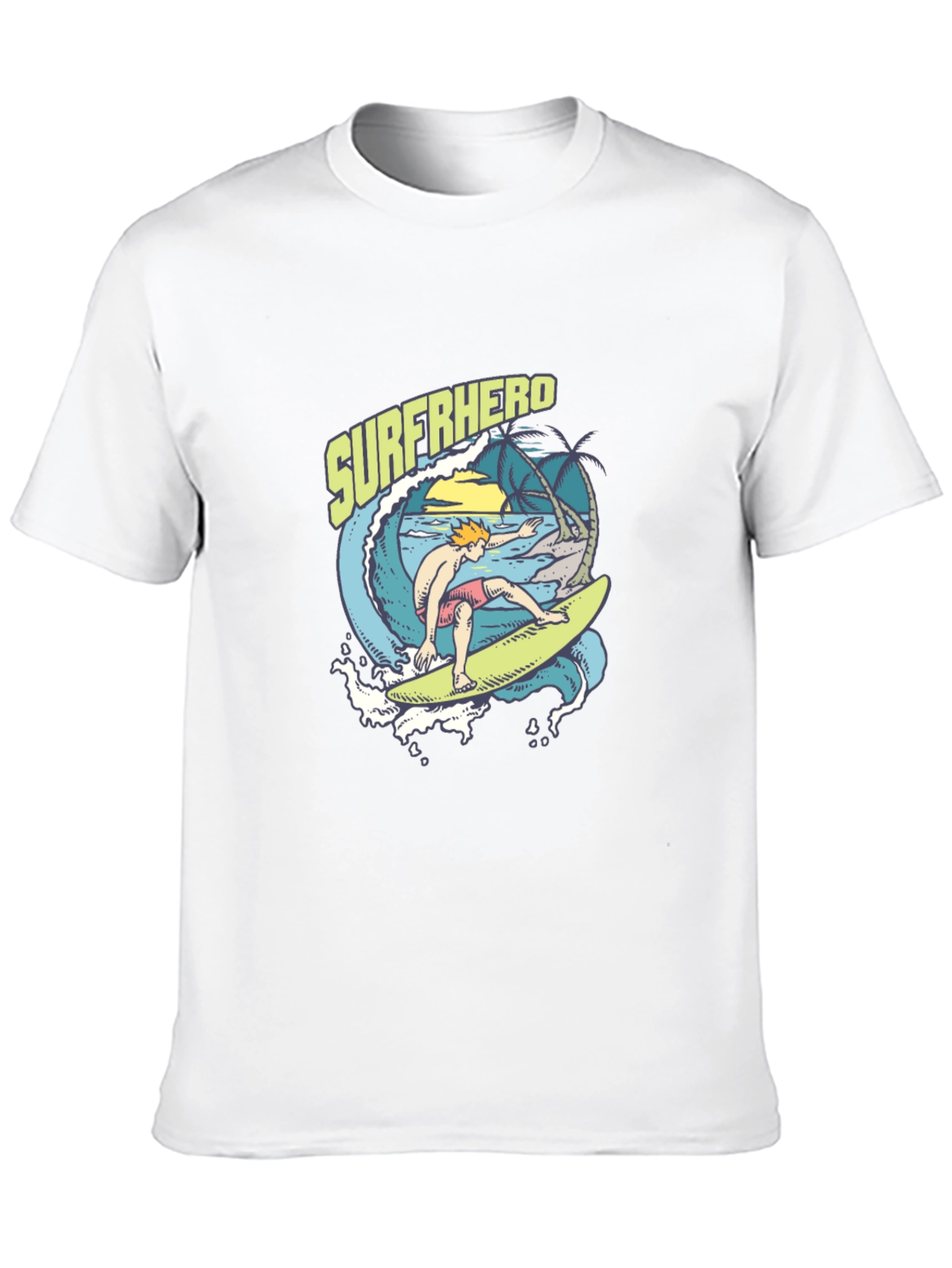 Surferhero Black Graphic Tee - Summer Vibes