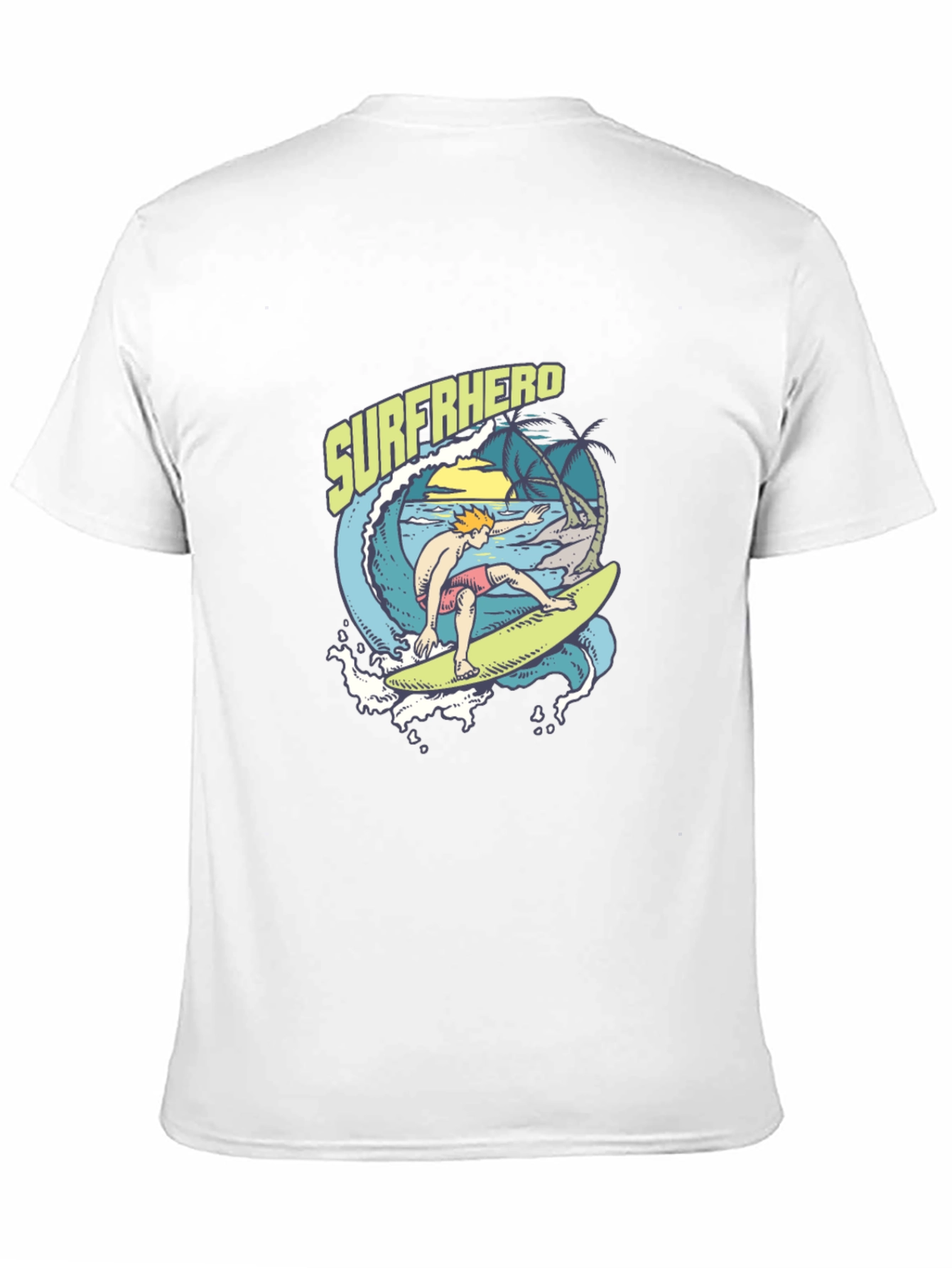 Surferhero Black Graphic Tee - Summer Vibes