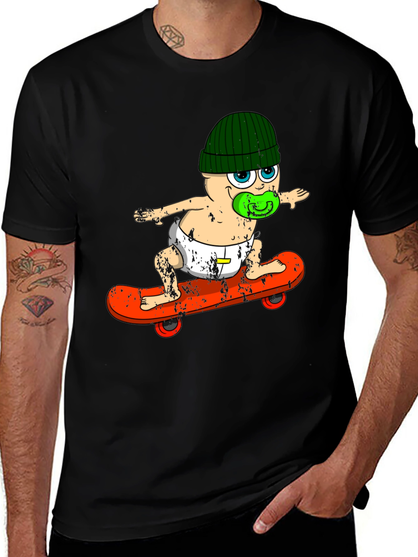 Baby Skateboarder T-Shirt - Cool Graphic Tee