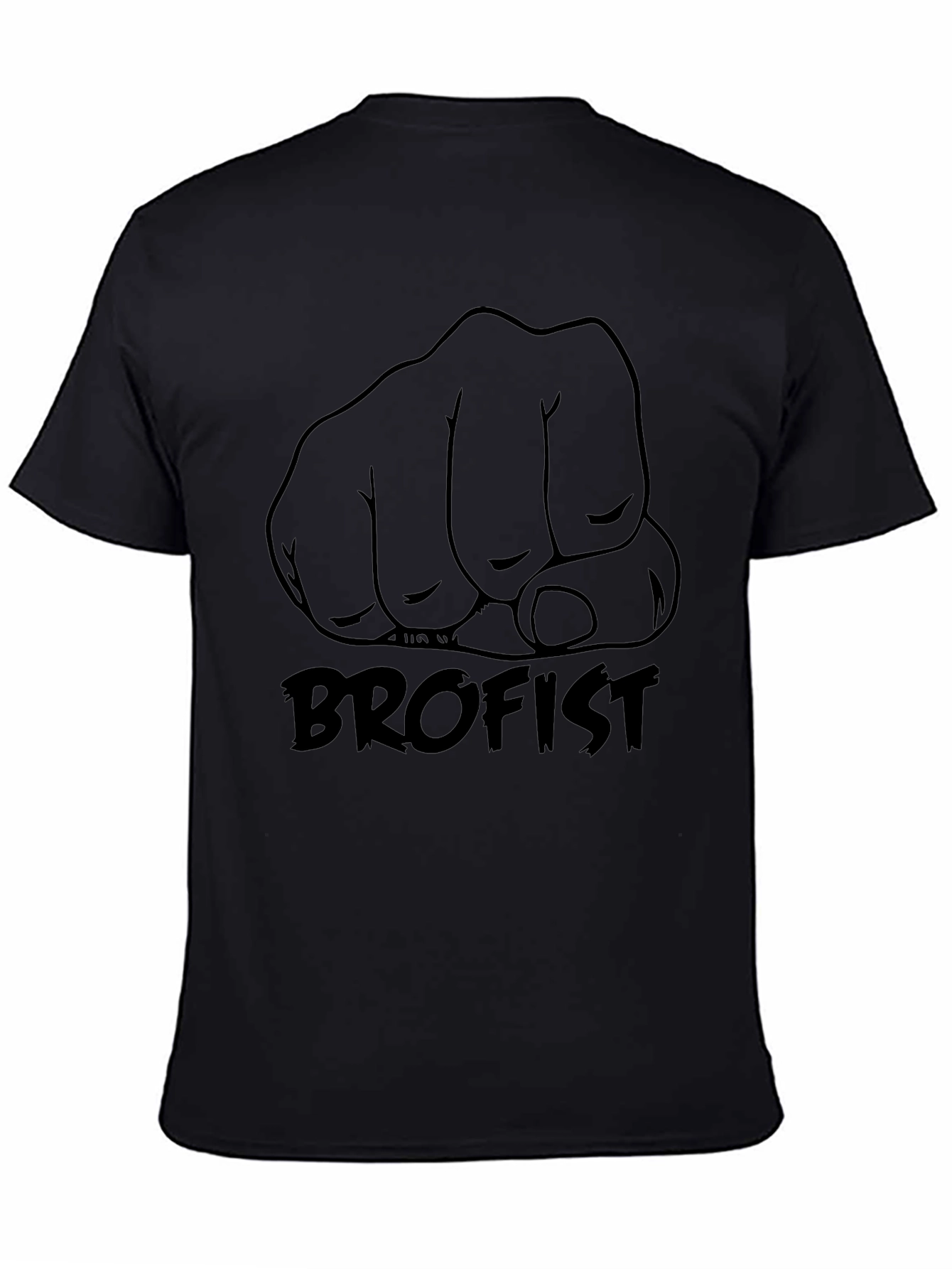 Brofist Graphic Tee - Black Cotton Blend Shirt
