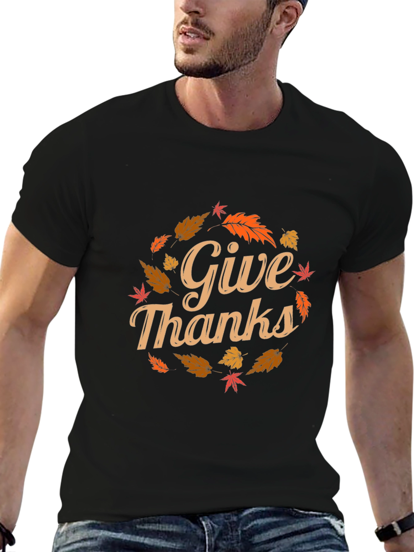 Give Thanks Thanksgiving Graphic Tee