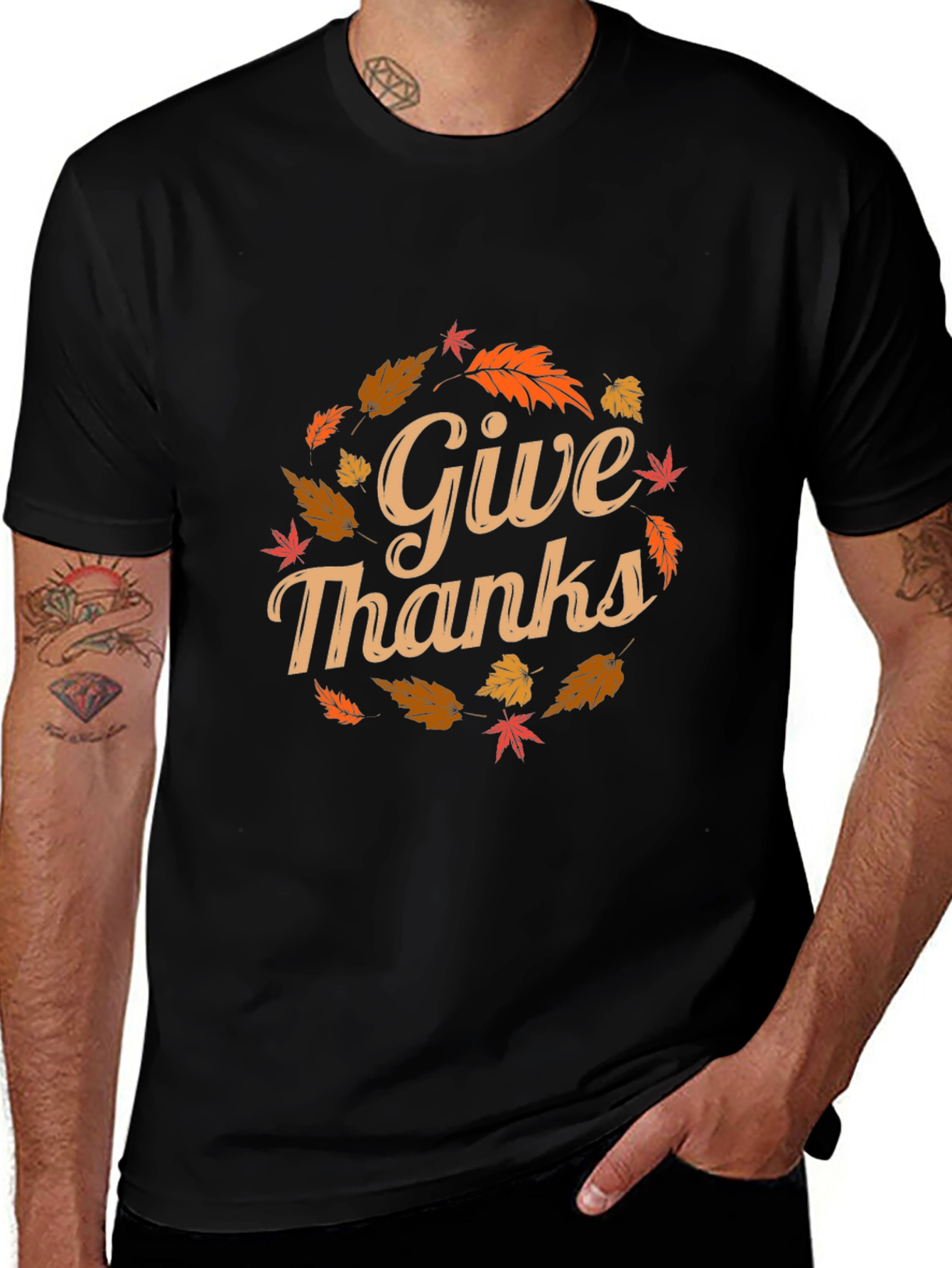 Give Thanks Thanksgiving Graphic Tee