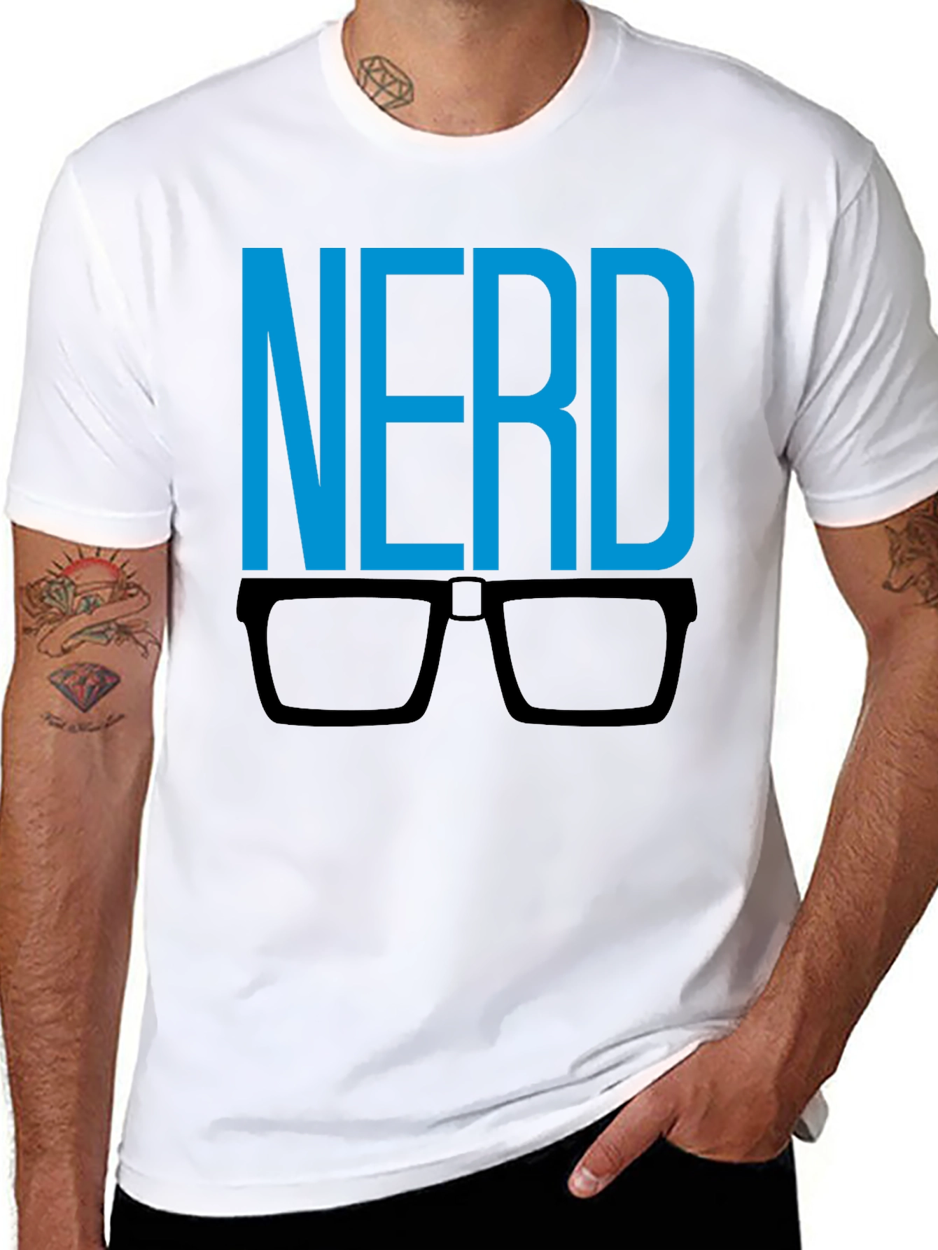 Nerd Glasses Graphic Tee - Black