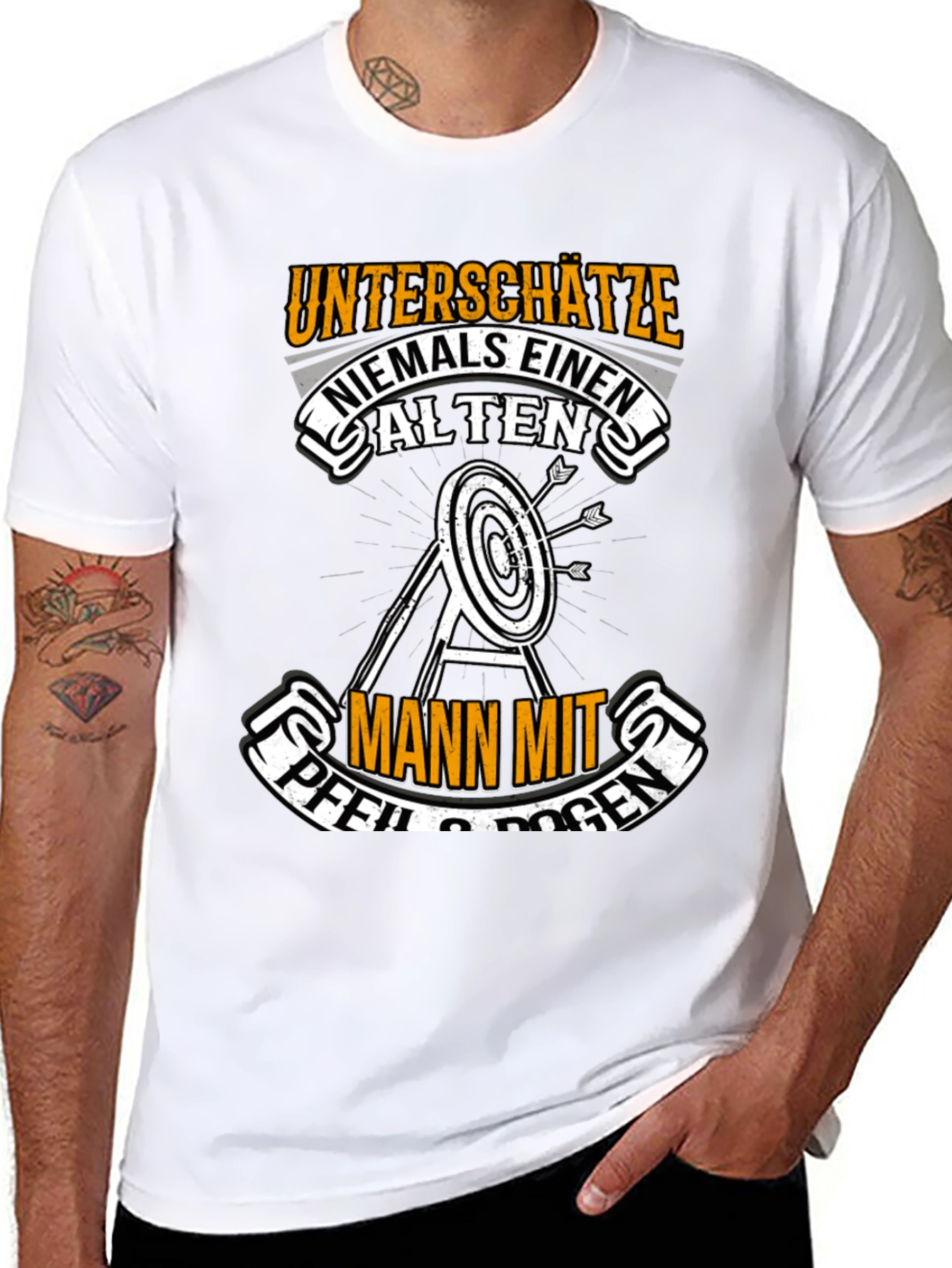 Archery Old Man Graphic T-Shirt