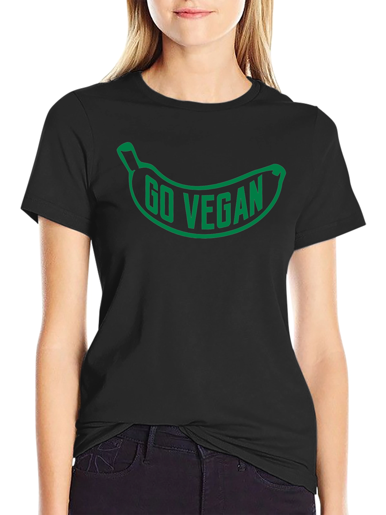 Go Vegan Banana Graphic T-Shirt