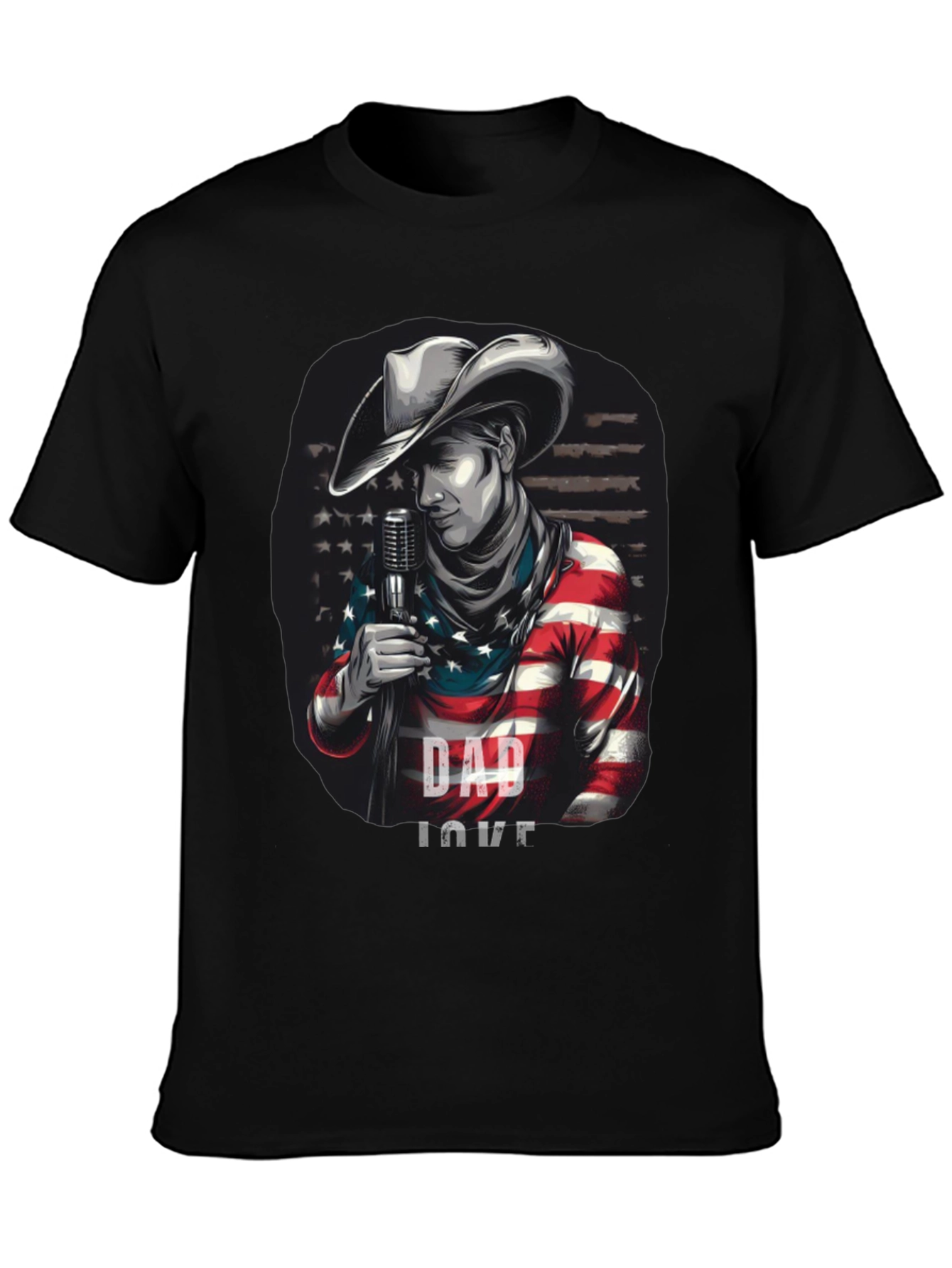 Dad Love American Cowboy Graphic T-Shirt