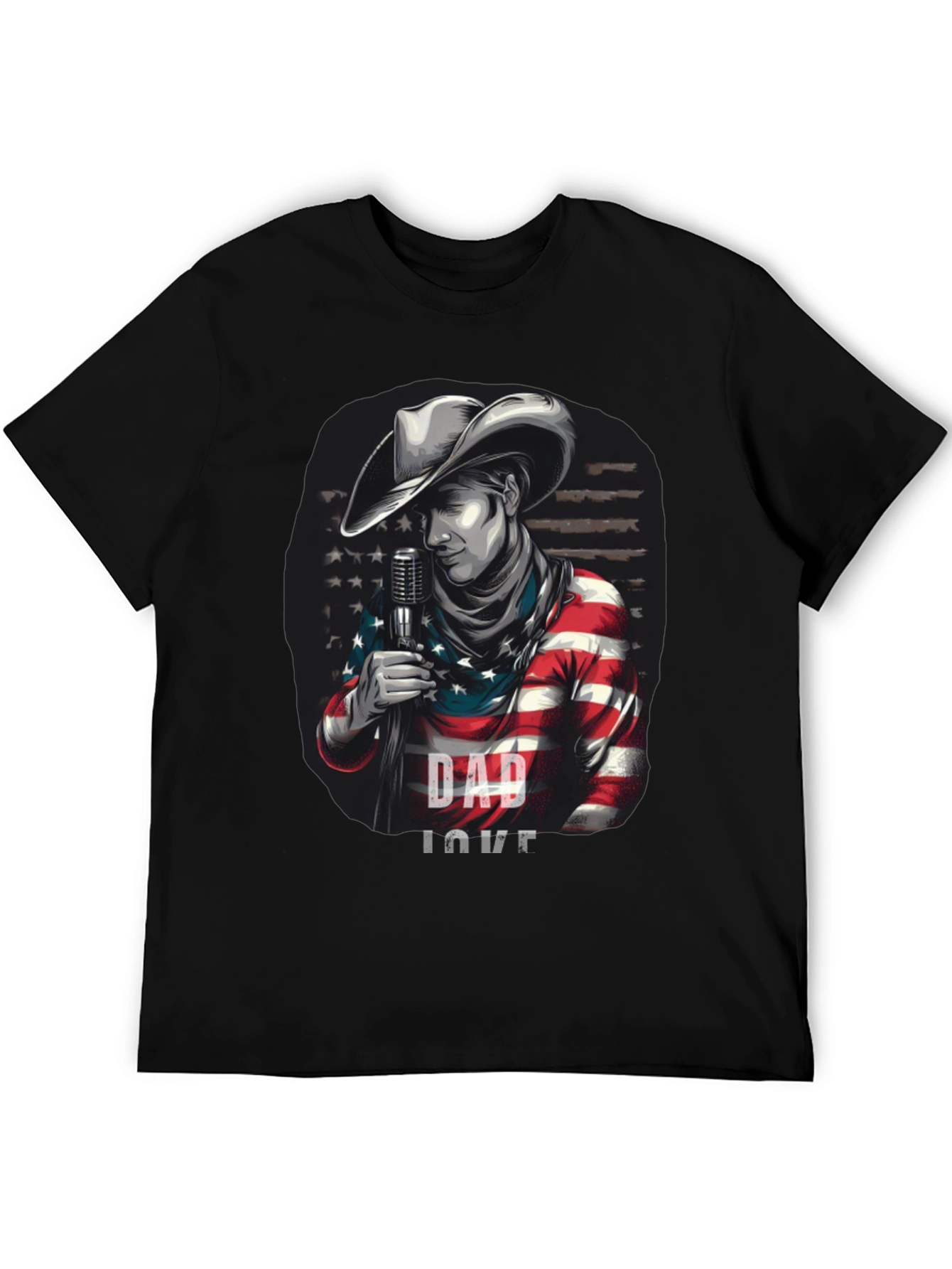 Dad Love American Cowboy Graphic T-Shirt