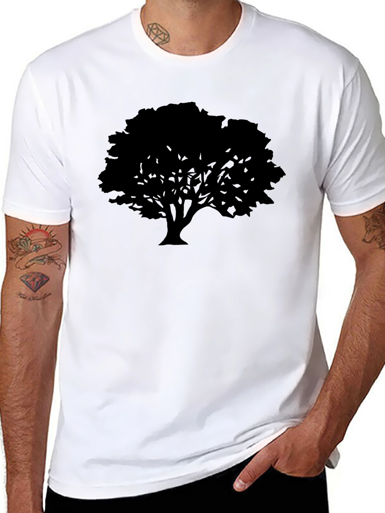 Black Tree Graphic Tee - Nature Inspired Casual Wear