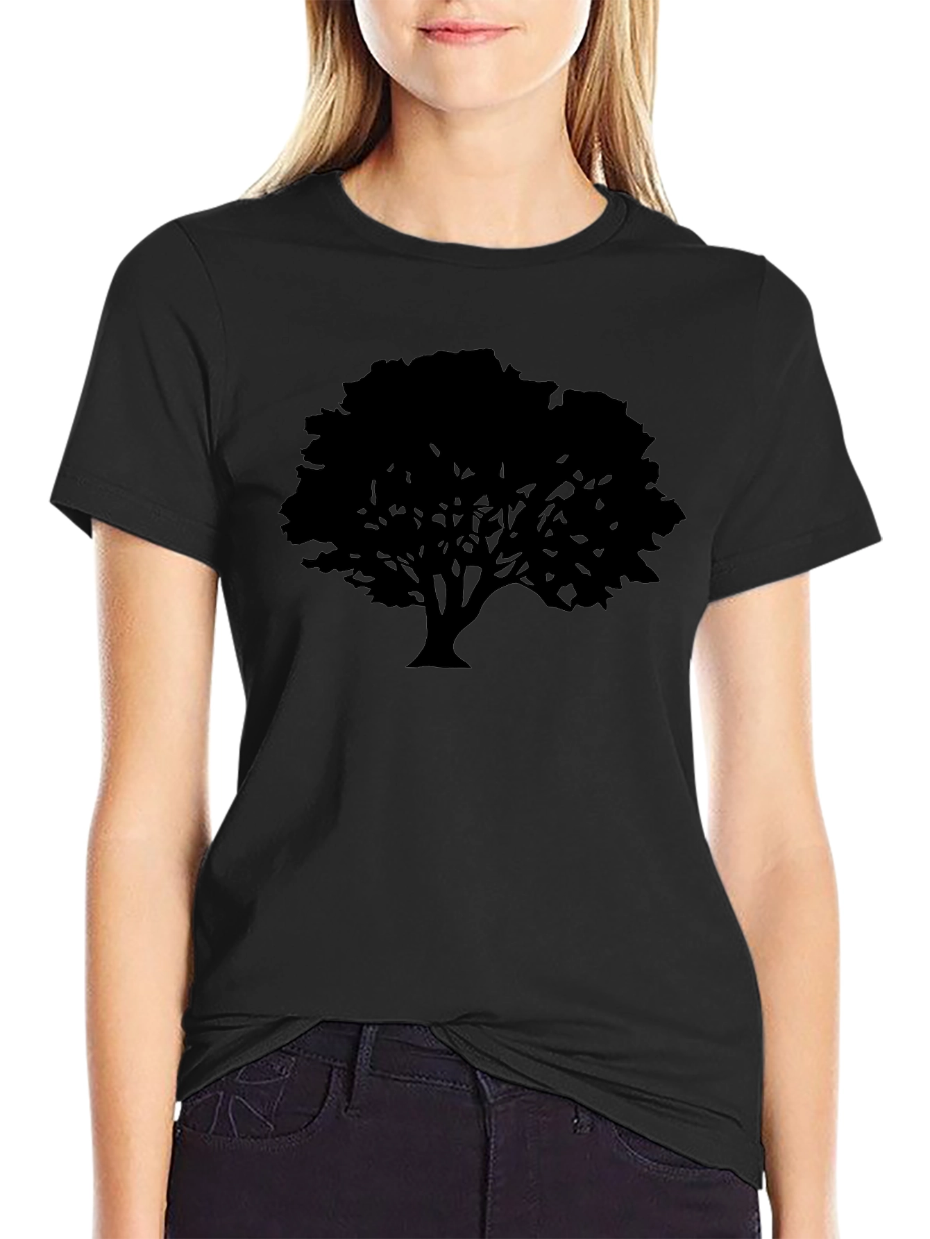 Black Tree Graphic Tee - Nature Inspired Casual Wear