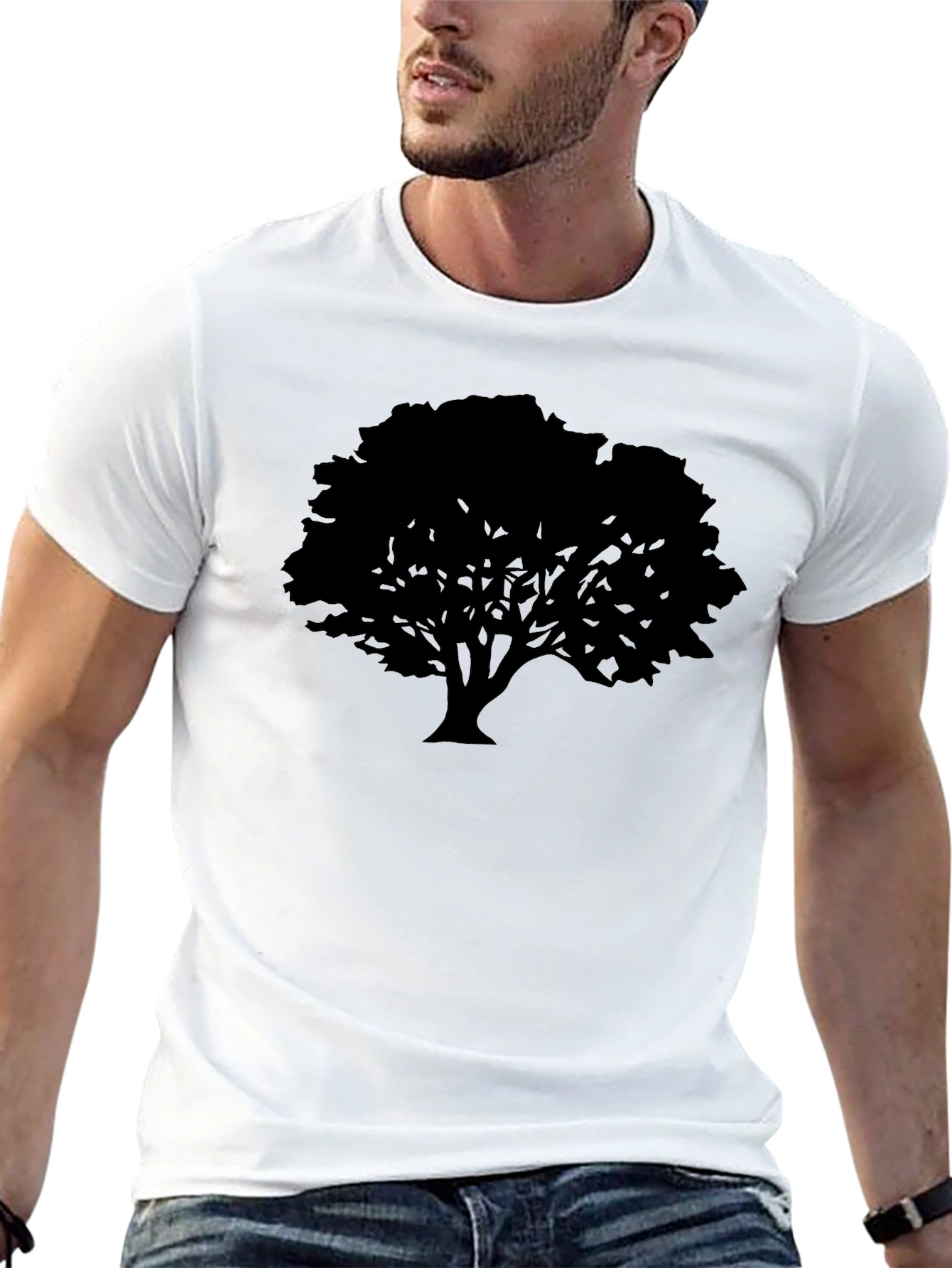 Black Tree Graphic Tee - Nature Inspired Casual Wear