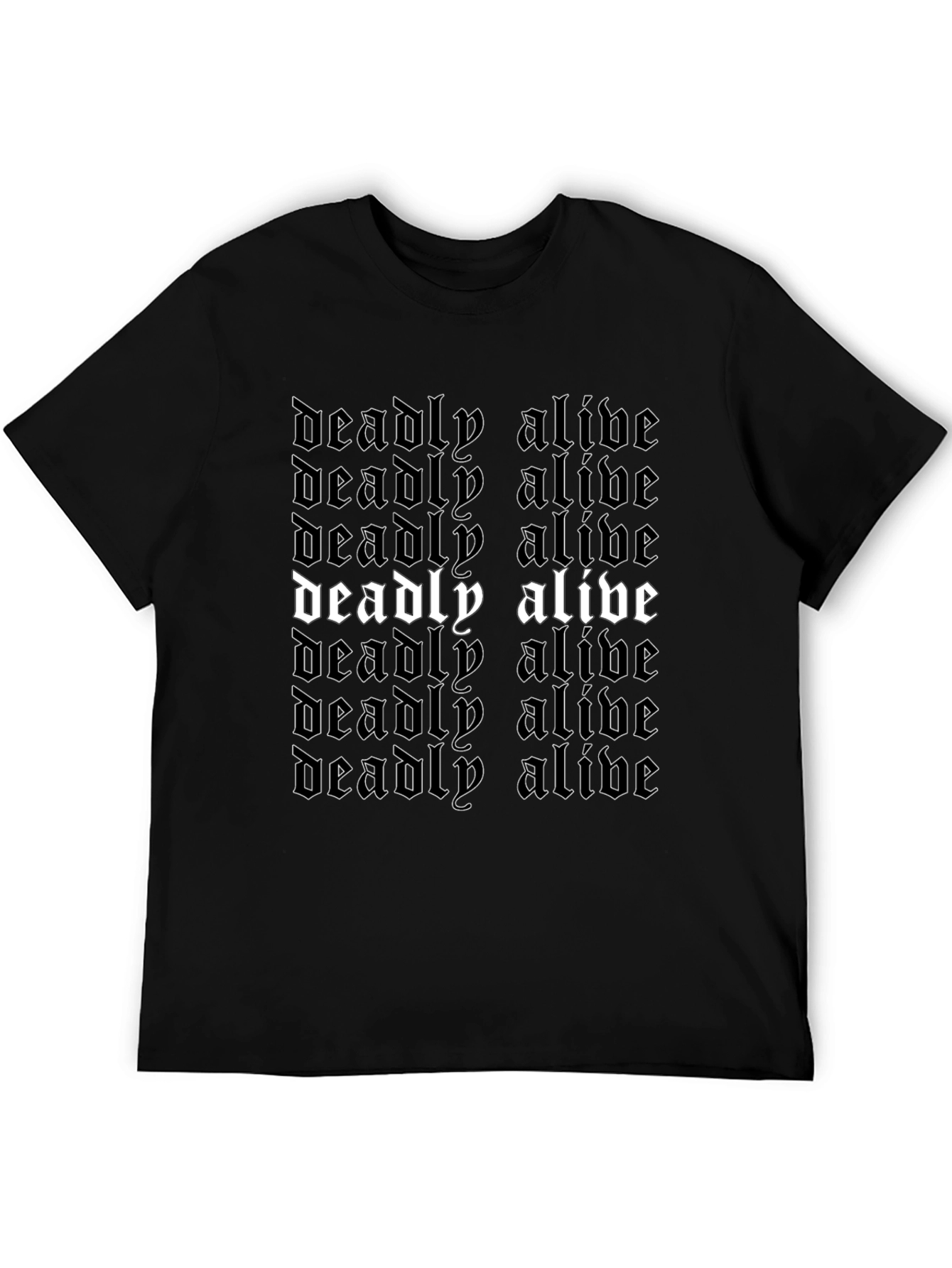 Deadly Alive Graphic Tee - Black Cotton T-Shirt