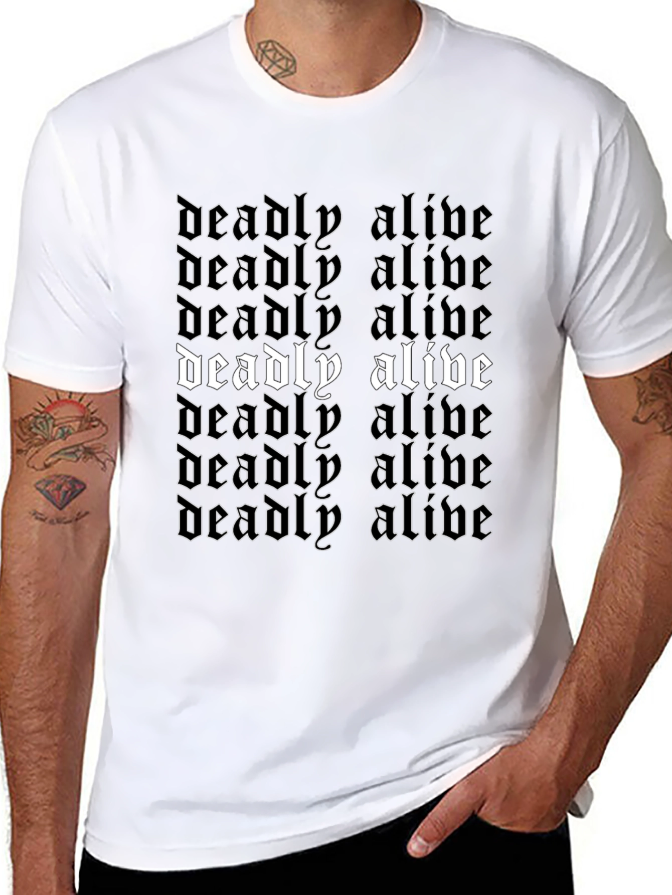 Deadly Alive Graphic Tee - Black Cotton T-Shirt