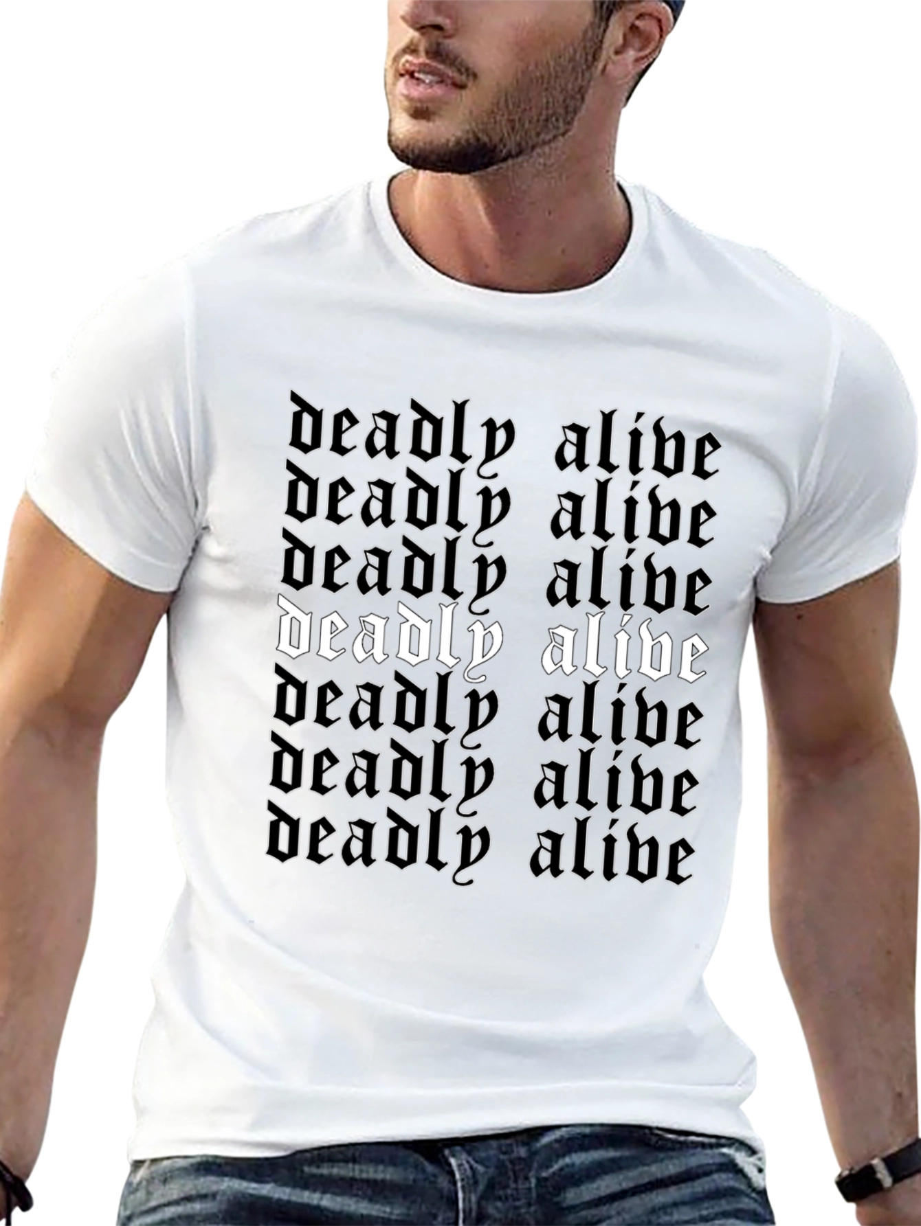 Deadly Alive Graphic Tee - Black Cotton T-Shirt