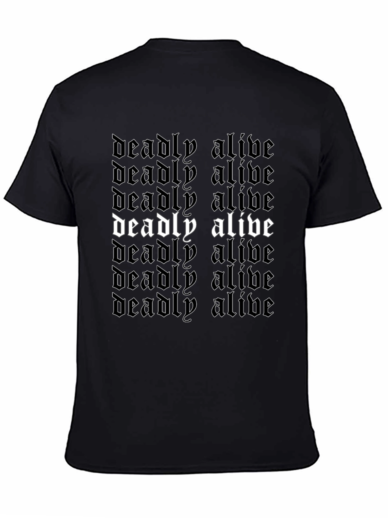 Deadly Alive Graphic Tee - Black Cotton T-Shirt