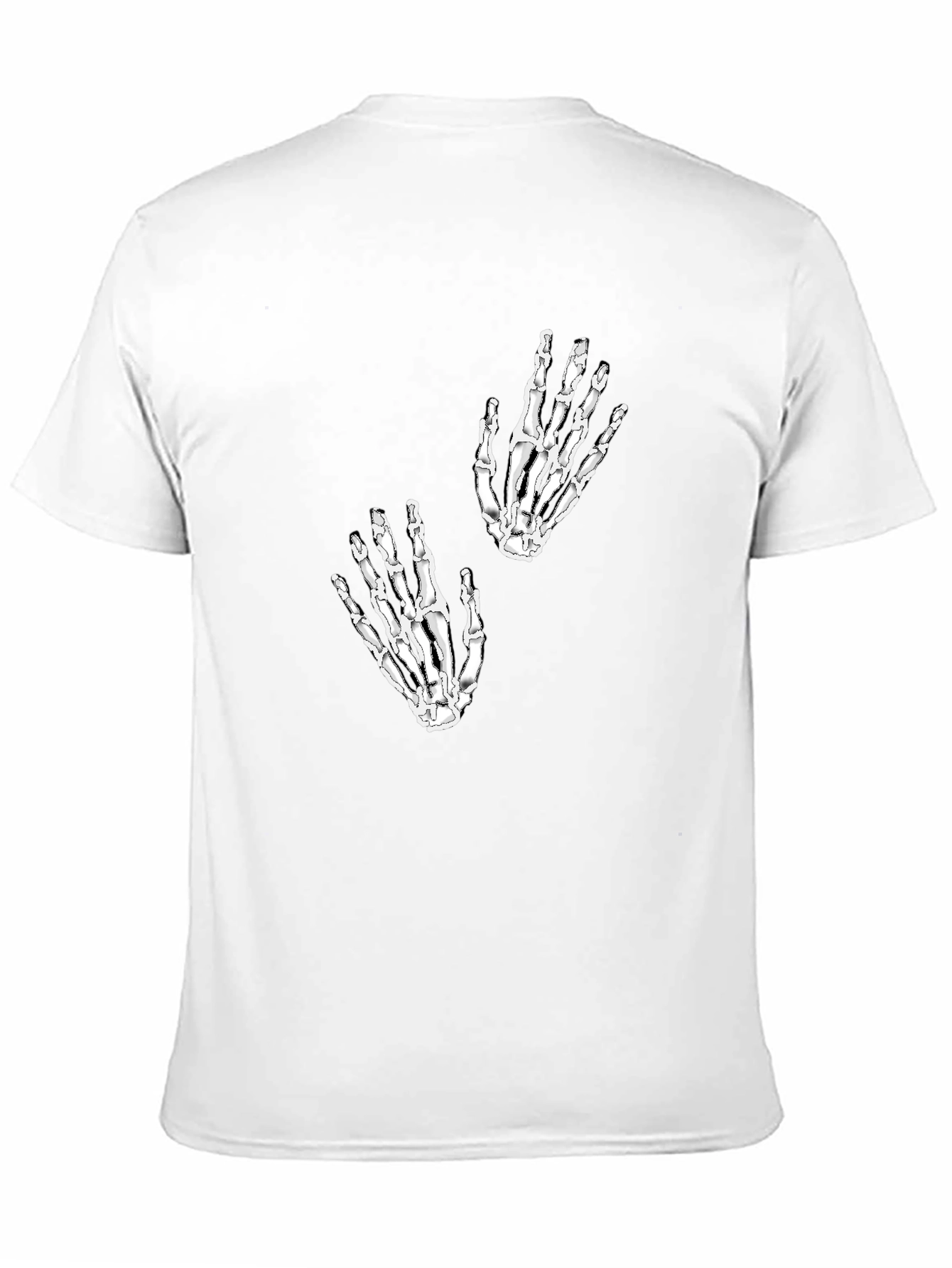 Skeleton Hand Graphic Tee - Black Cotton Shirt