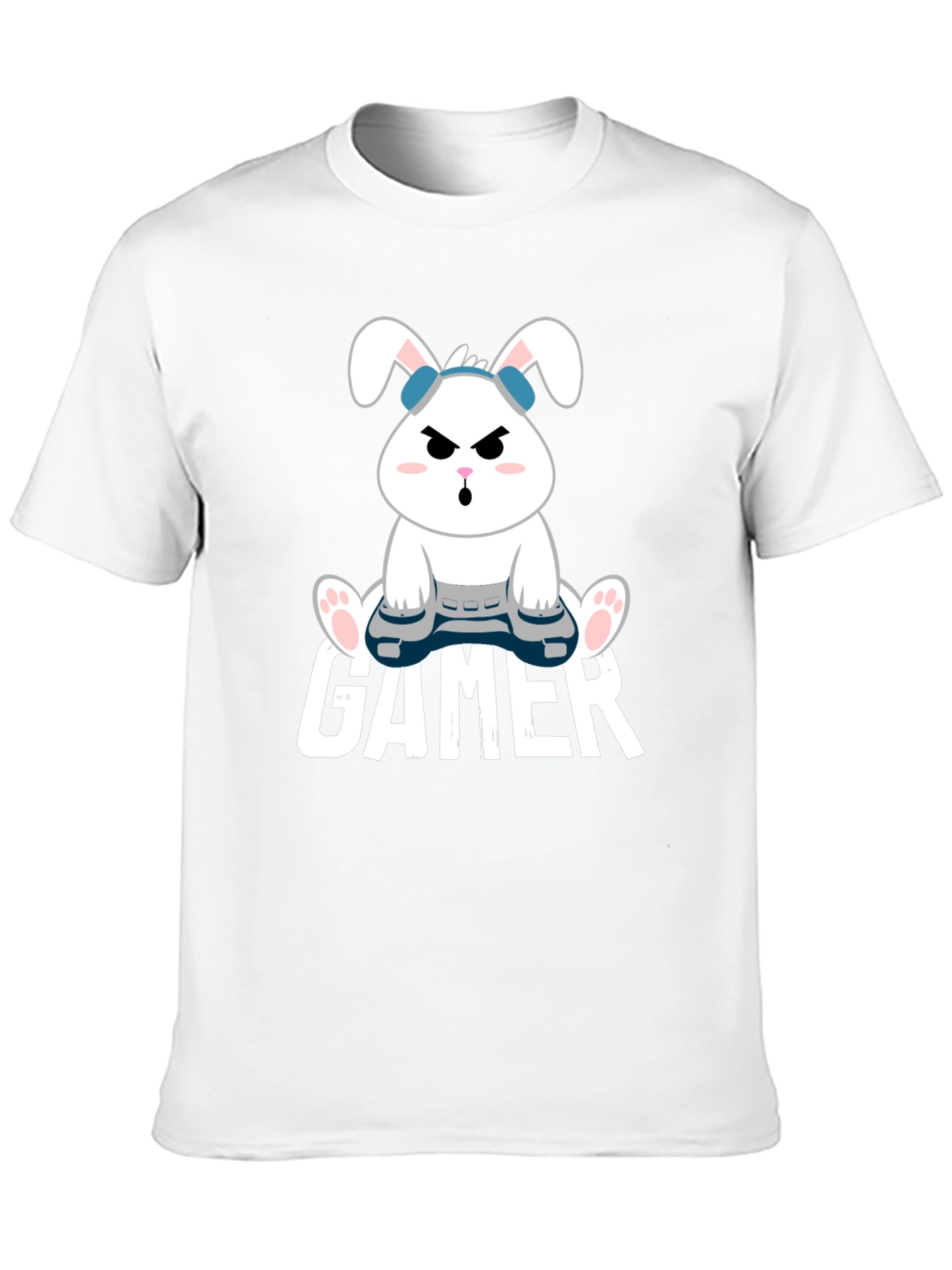 Gamer Bunny Graphic Tee - Playful Style