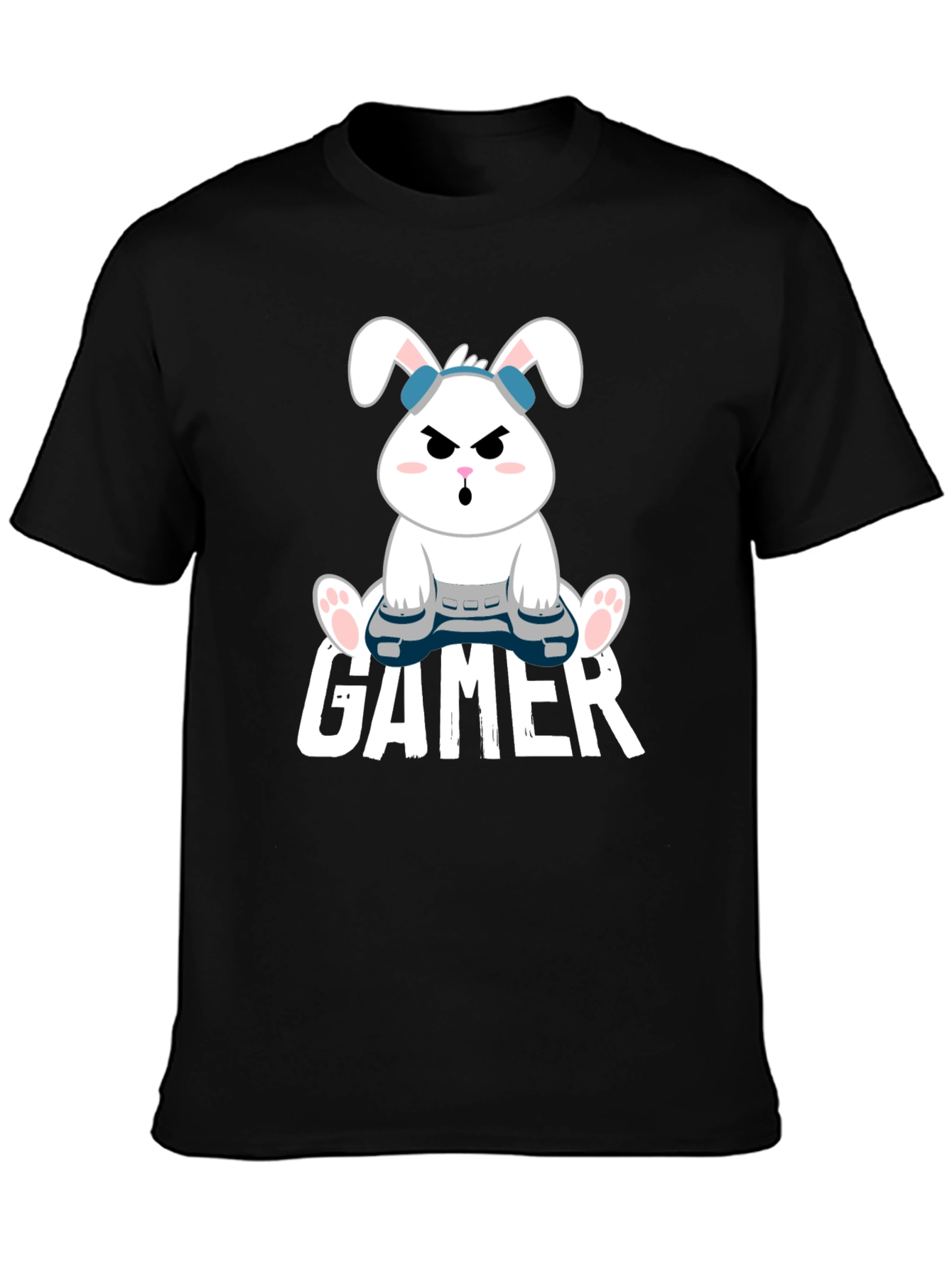 Gamer Bunny Graphic Tee - Playful Style