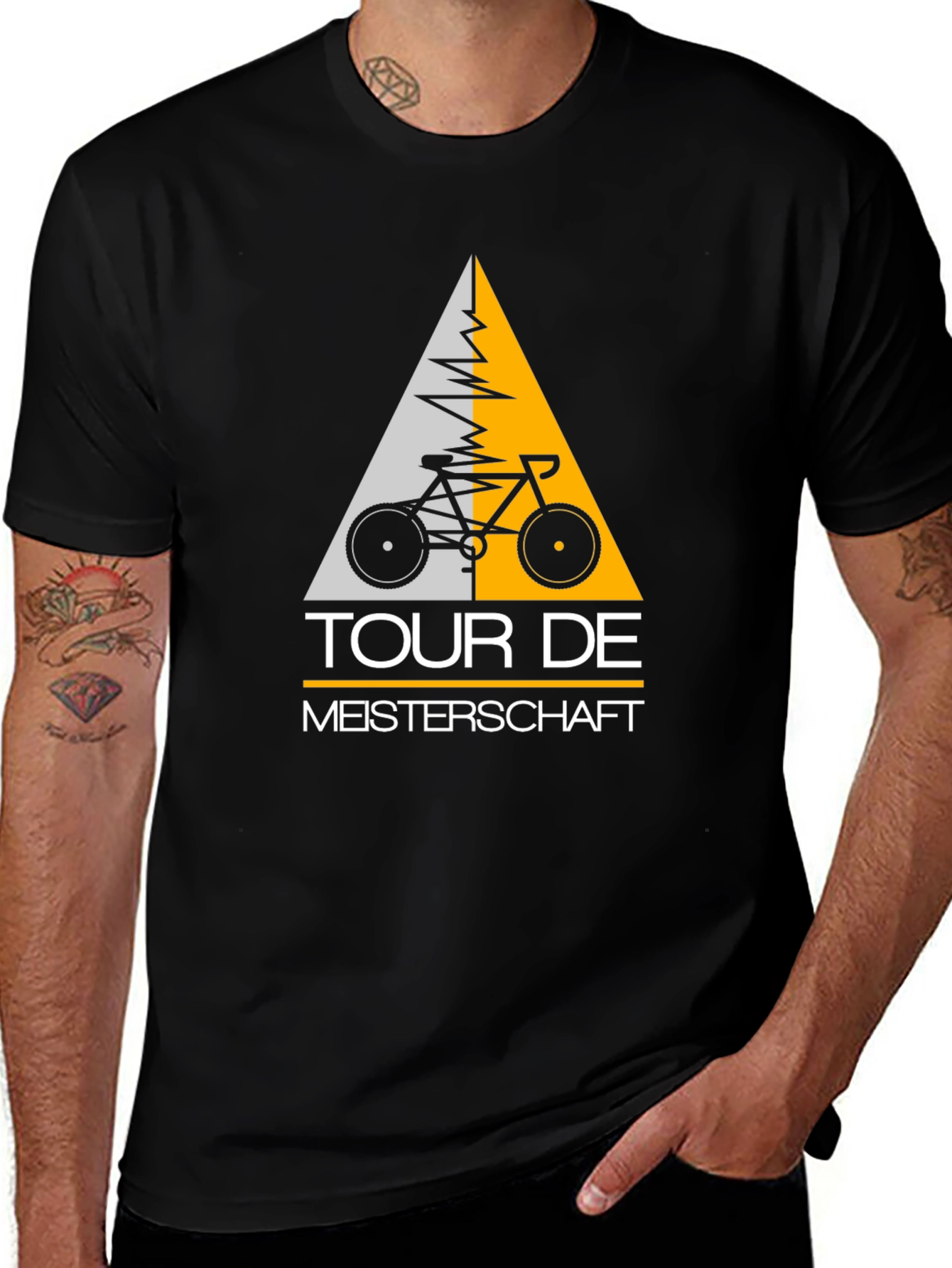 Tour De Meisterschaft Bicycle Graphic Tee - Black