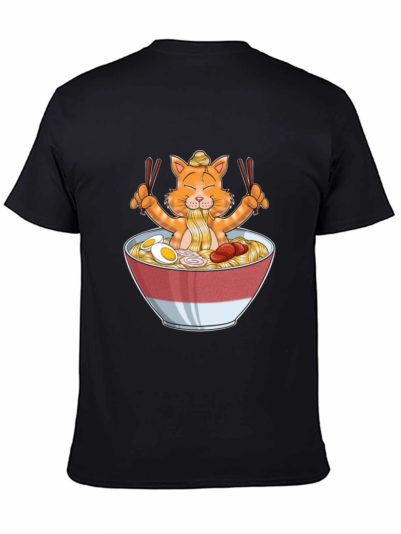 Ramen Cat Graphic T-Shirt - Unique Cartoon Tee