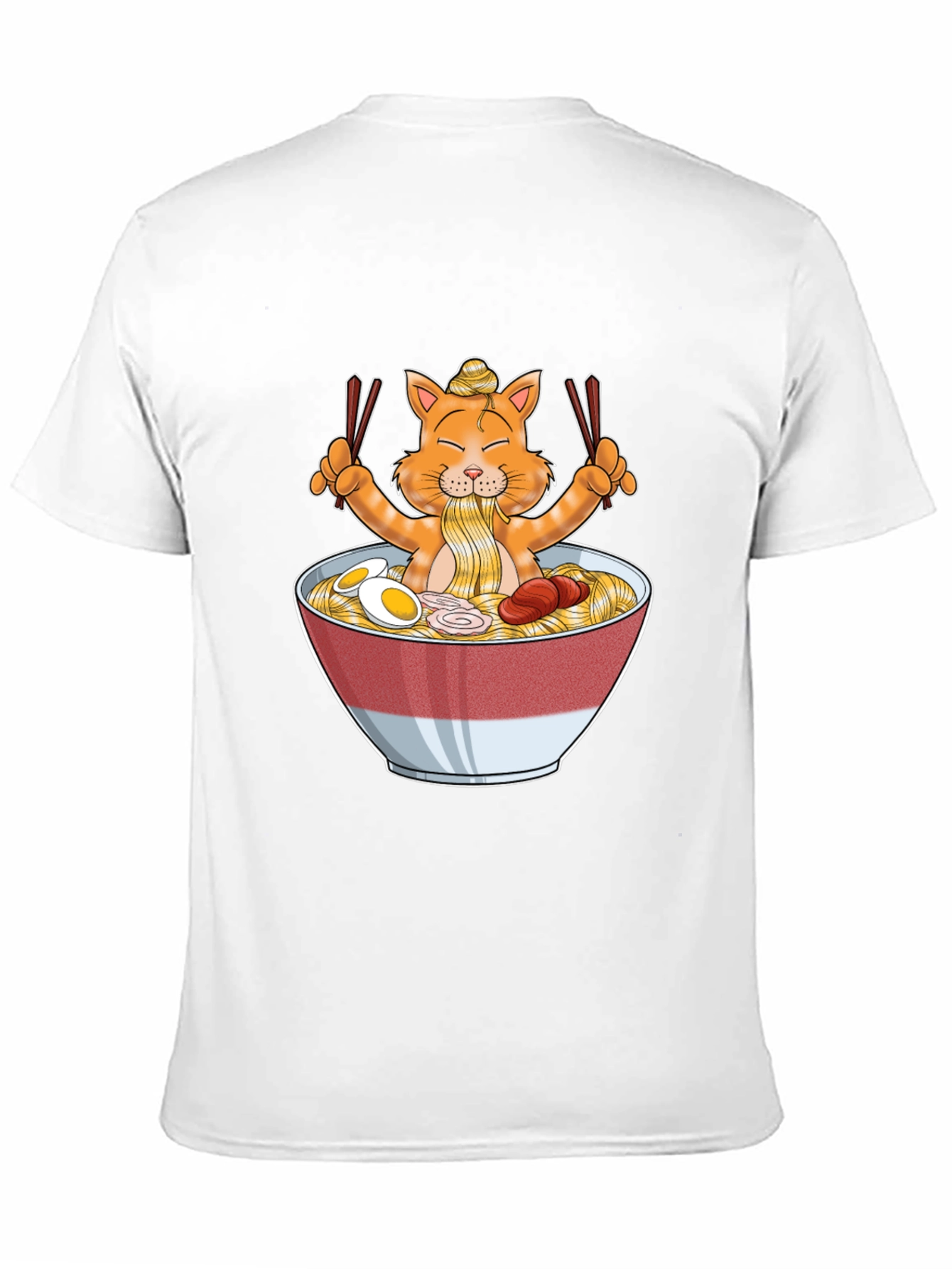 Ramen Cat Graphic T-Shirt - Unique Cartoon Tee