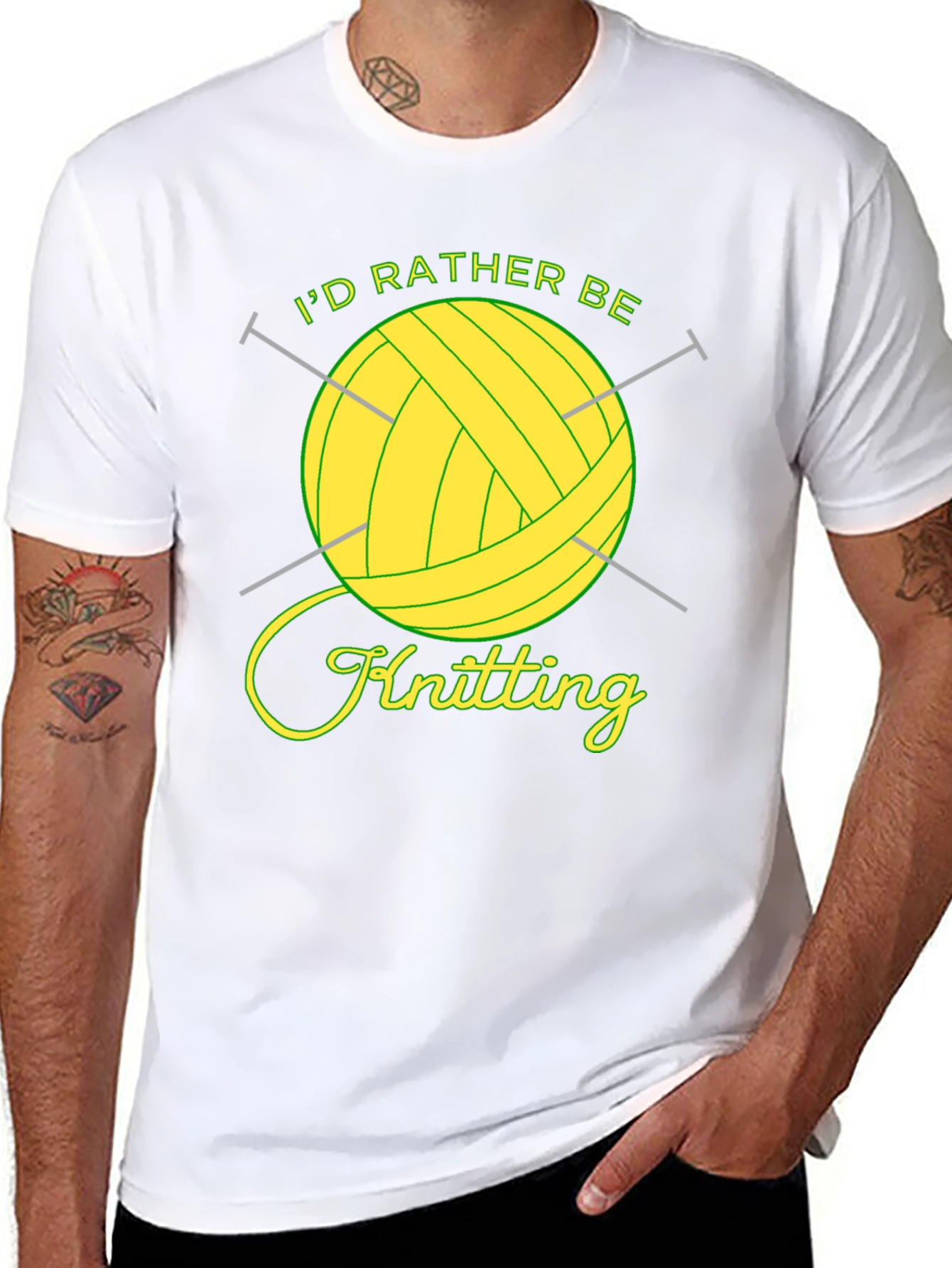 Knitting Lover T-Shirt - Id Rather Be Knitting