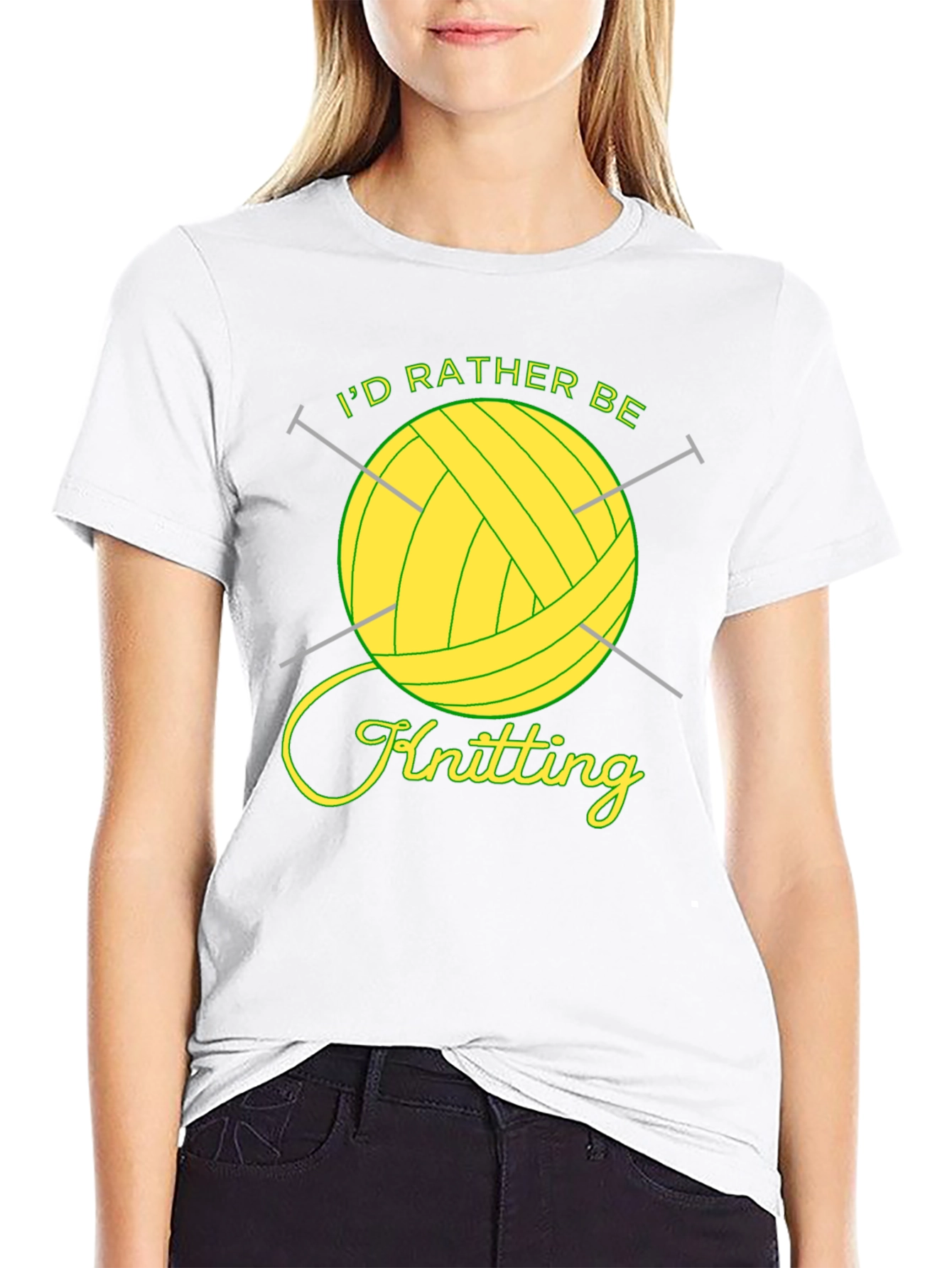 Knitting Lover T-Shirt - Id Rather Be Knitting