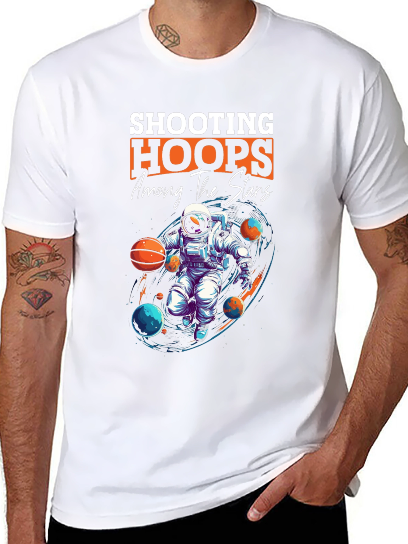 Shooting Hoops Among the Stars T-Shirt