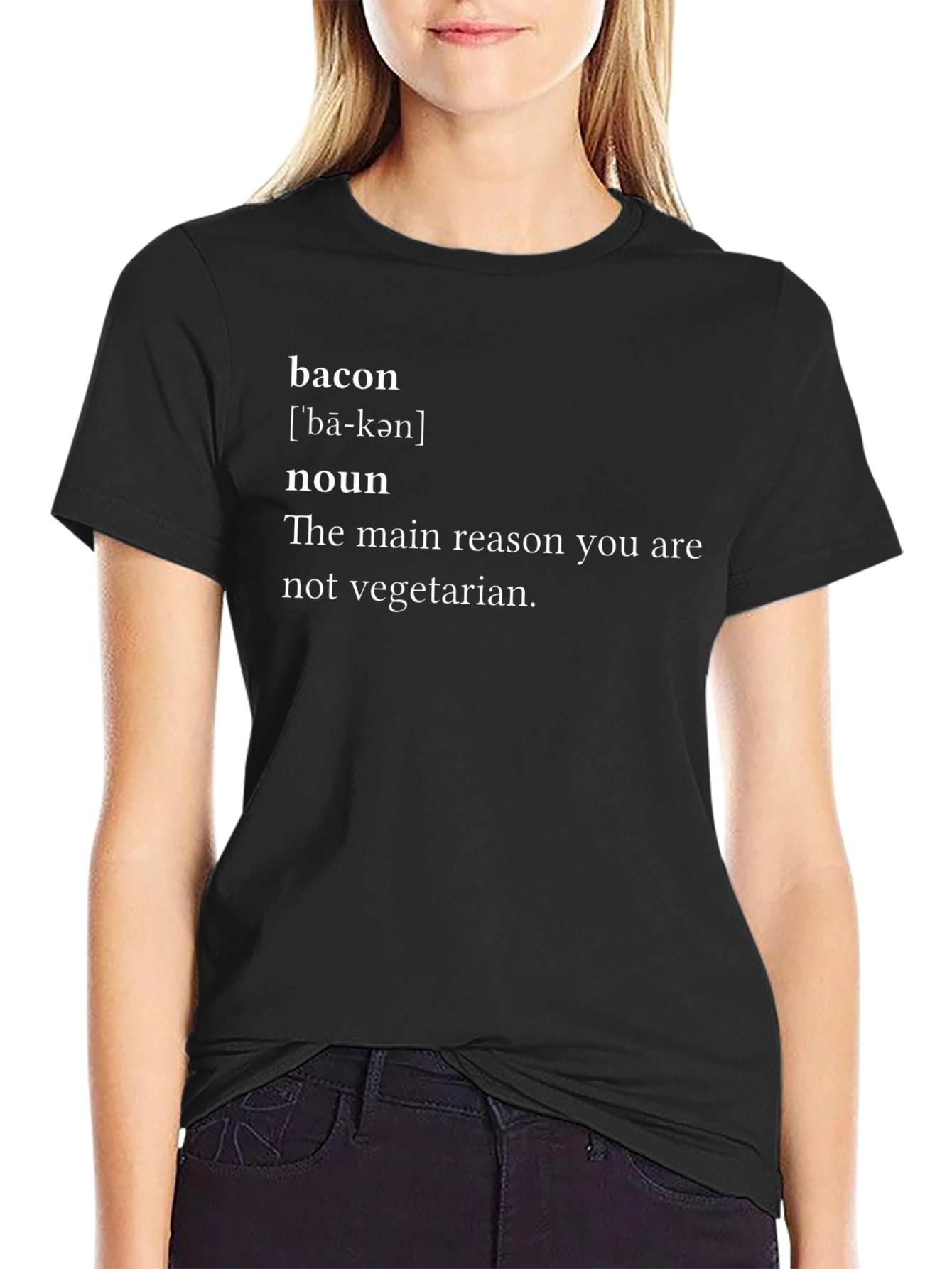 Bacon Definition Funny T-Shirt - Not Vegetarian