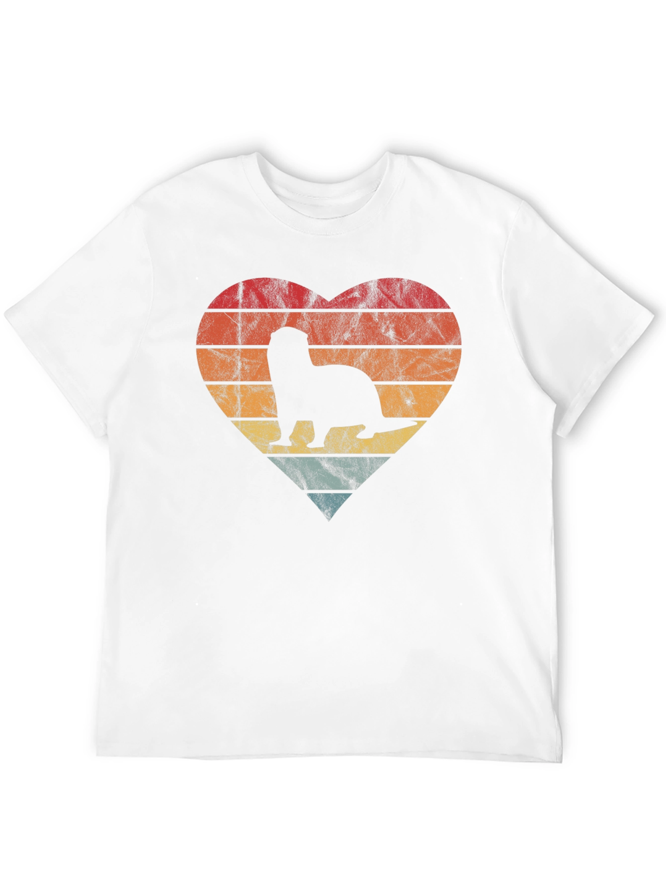 Retro Otter Heart Graphic T-Shirt