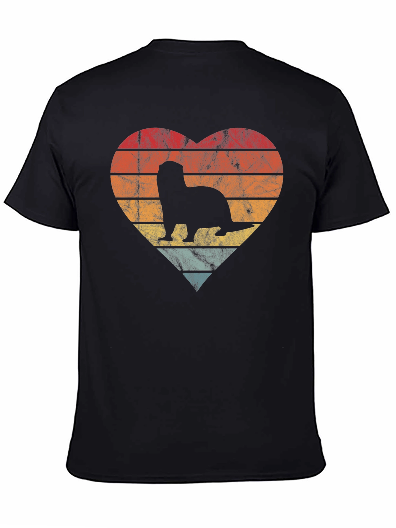 Retro Otter Heart Graphic T-Shirt