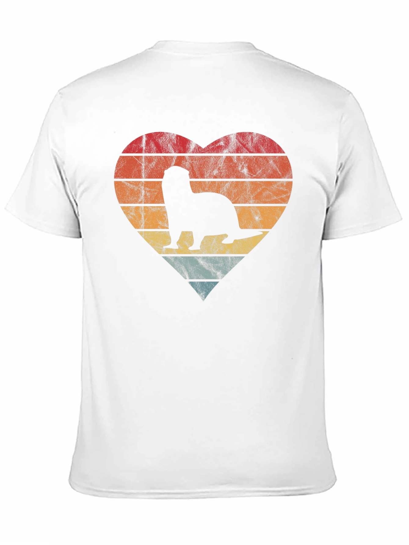 Retro Otter Heart Graphic T-Shirt